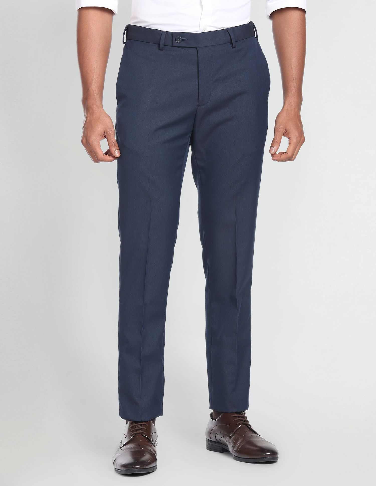 Arrow Mid Rise Dobby Formal Trousers