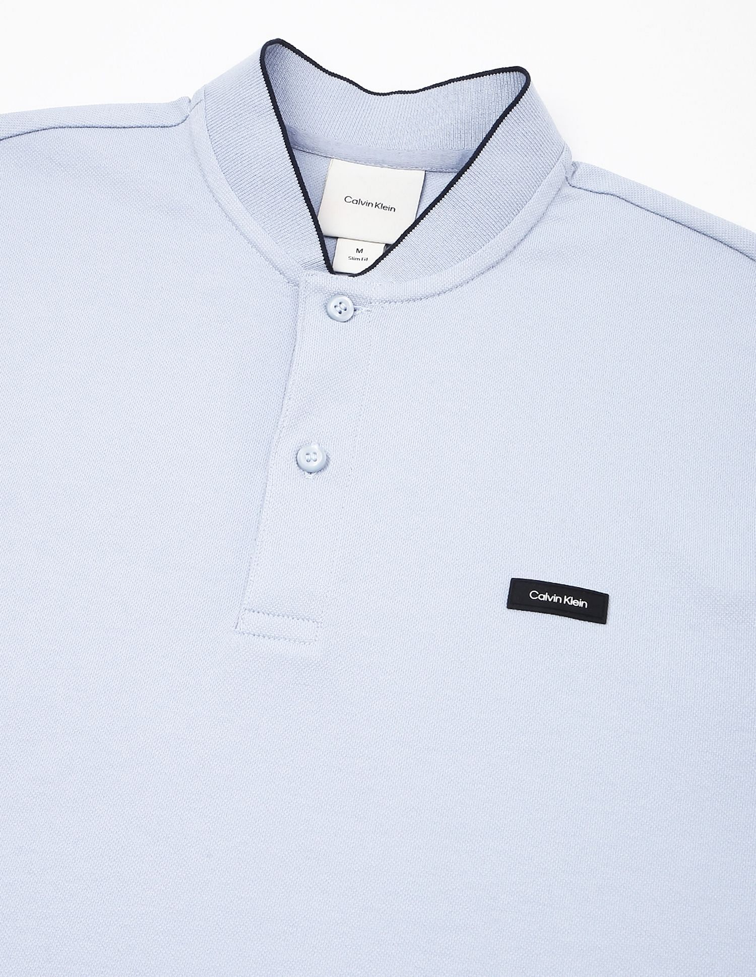 Calvin Klein Jeans Solid Slim-Fit Cotton Polo T-Shirt