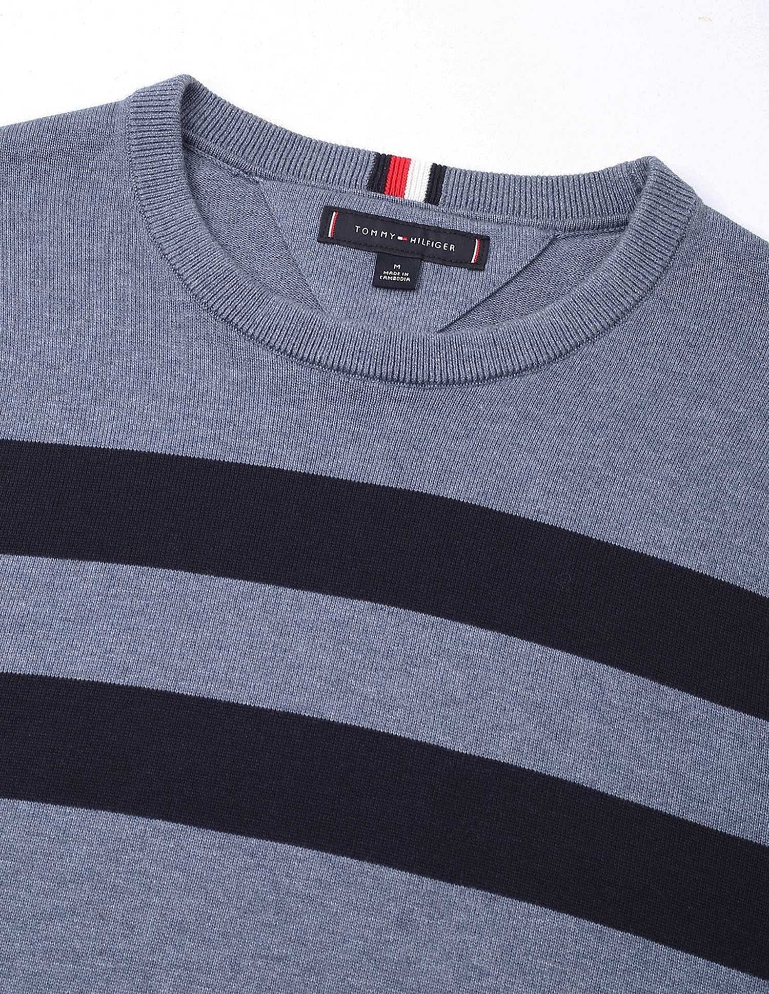 Tommy Hilfiger Striped Regular-Fit Cotton Sweater