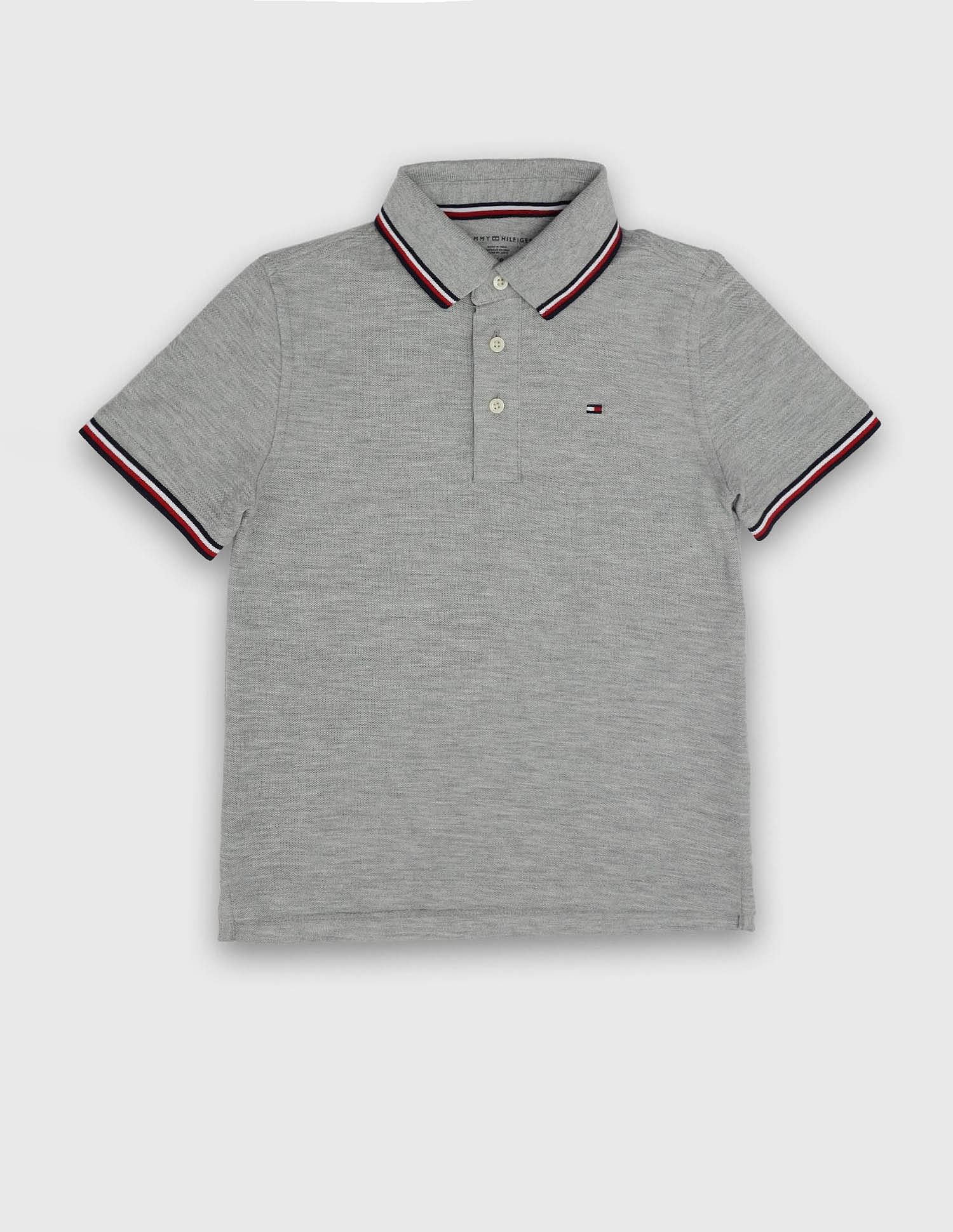 Tommy Hilfiger Kids Boys Heathered Regular-Fit Cotton Polo Shirt