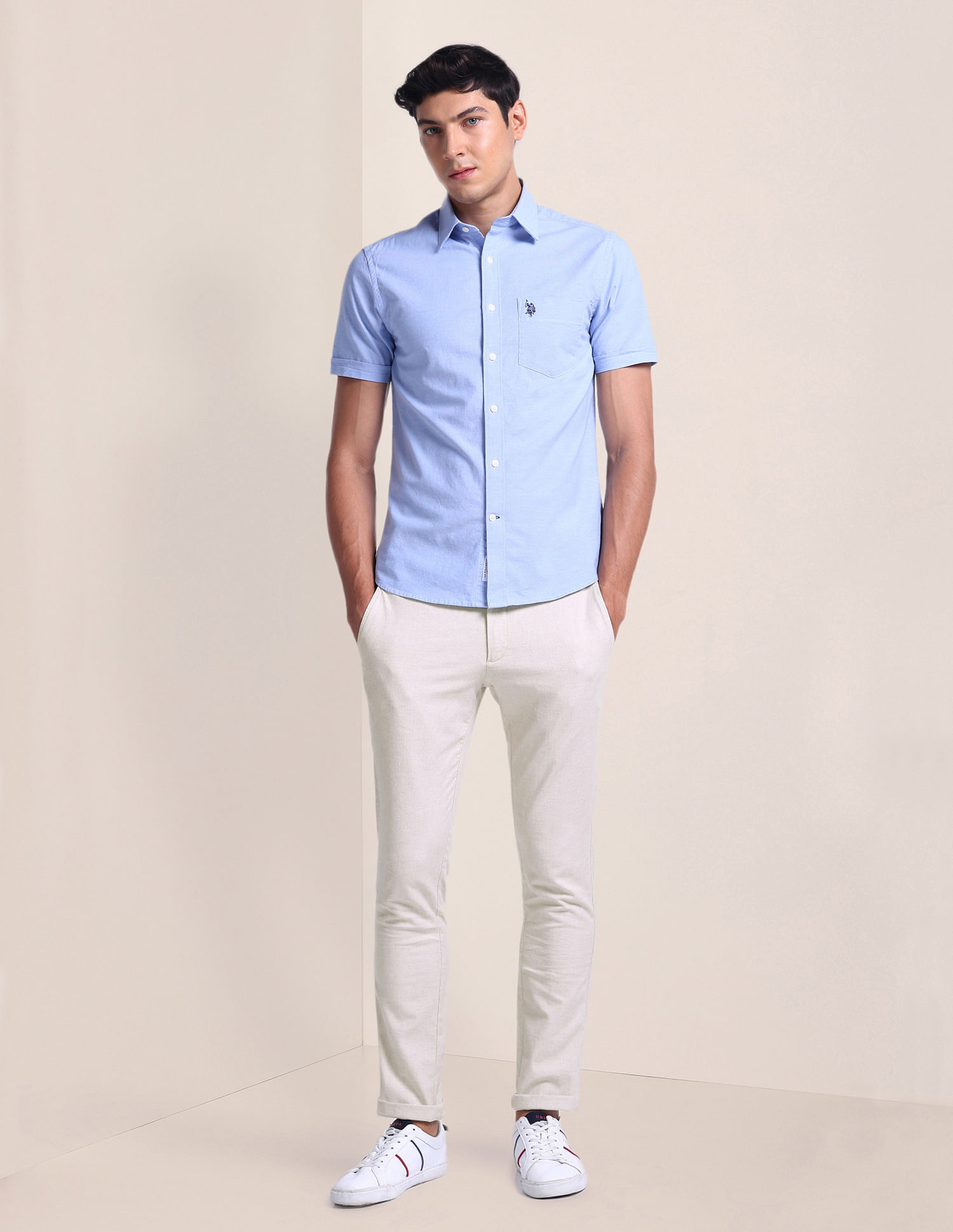 U.S. Polo Assn. Cotton Linen Heathered Trousers