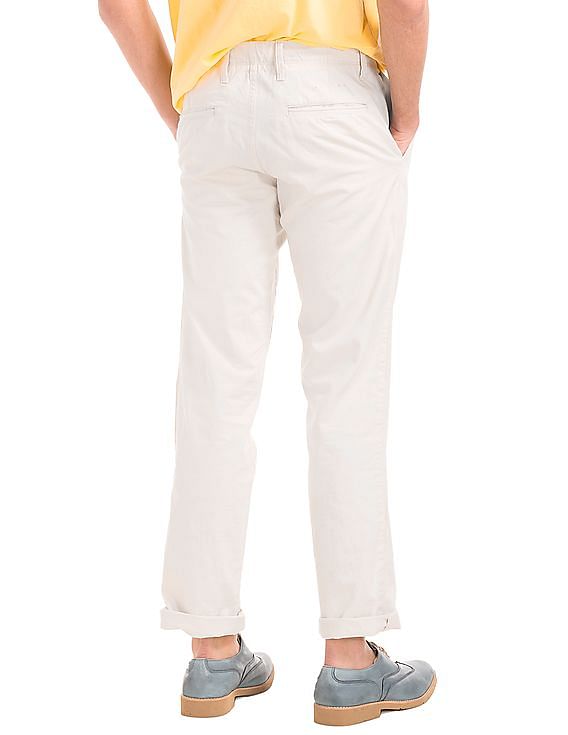 Buy GAP Men Men White Vintage Washed Straight Fit Khakis NNNOW