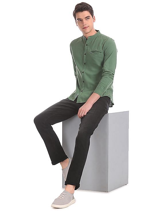 Men's Mandarin Collar Dance Shirt (CW300) – GFranco Shoes China