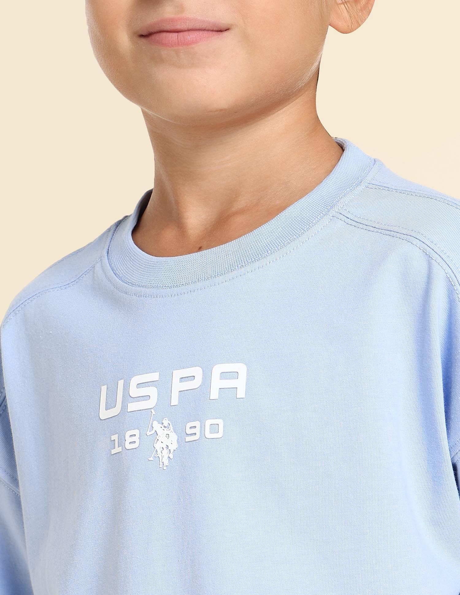 U.S. Polo Assn. Kids Boys Regular Fit Solid T-Shirt