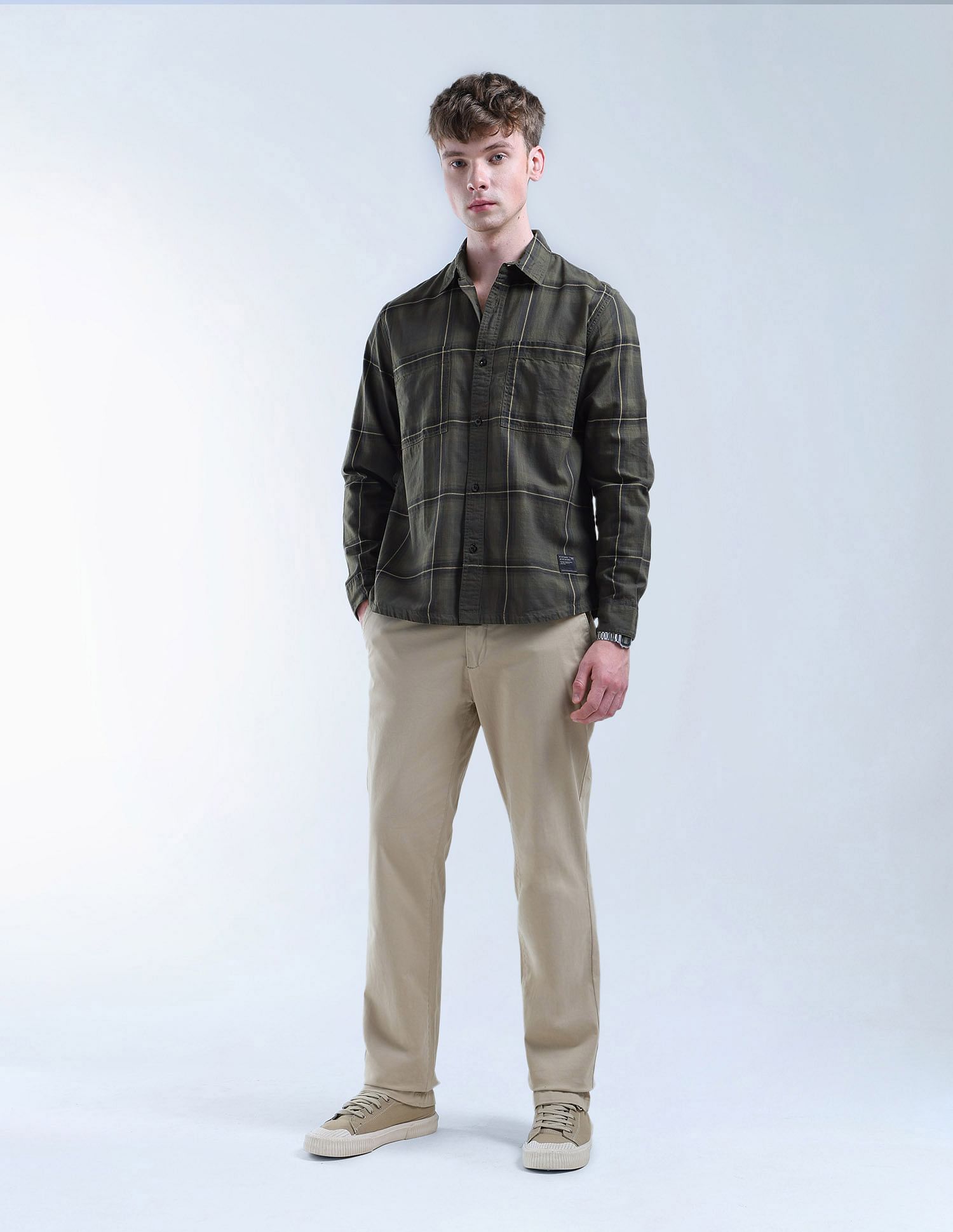 Flying Machine Grid Tattersall Checked Color Of Home Shirt