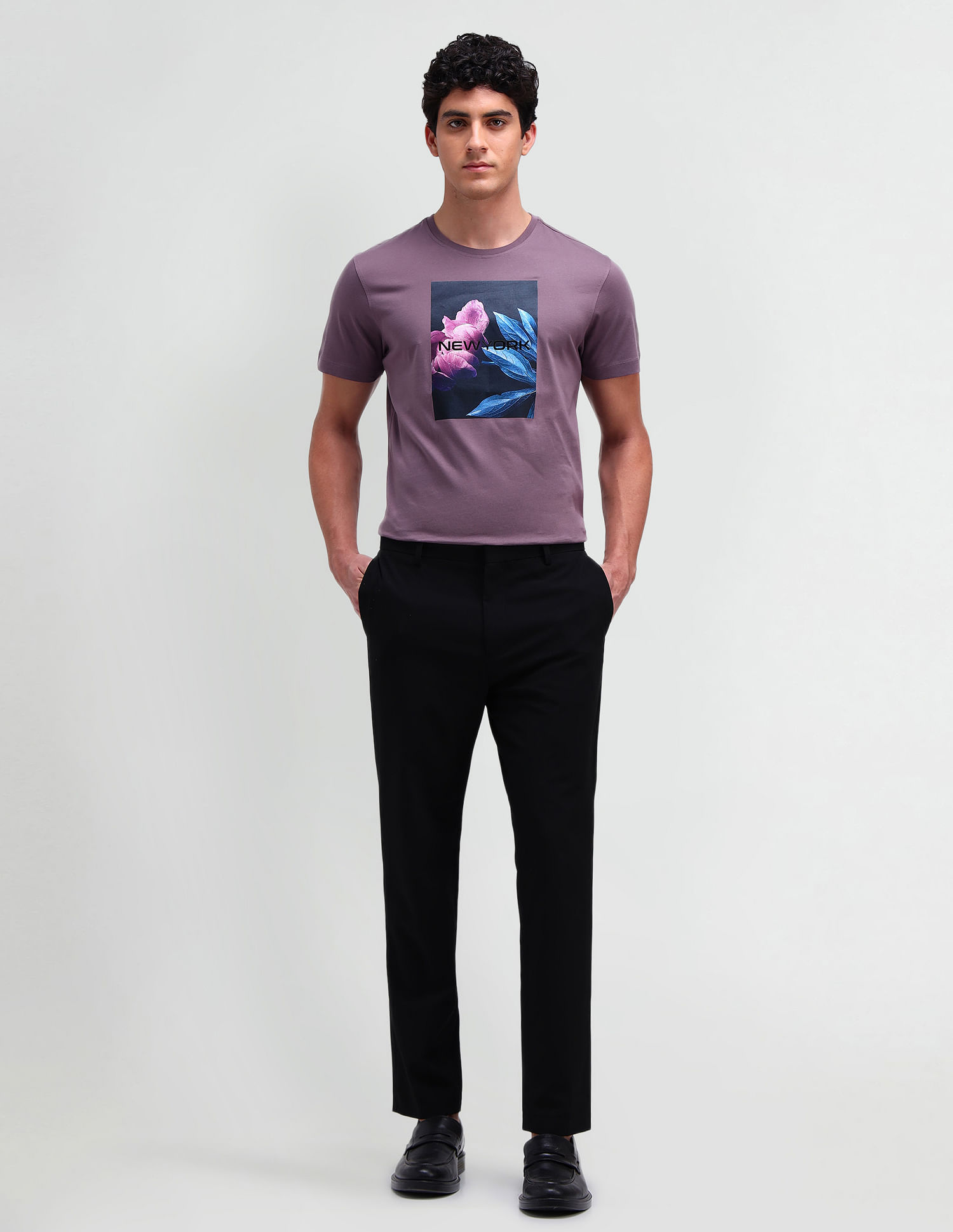 Arrow Newyork Graphic Printed Cotton T-Shirt