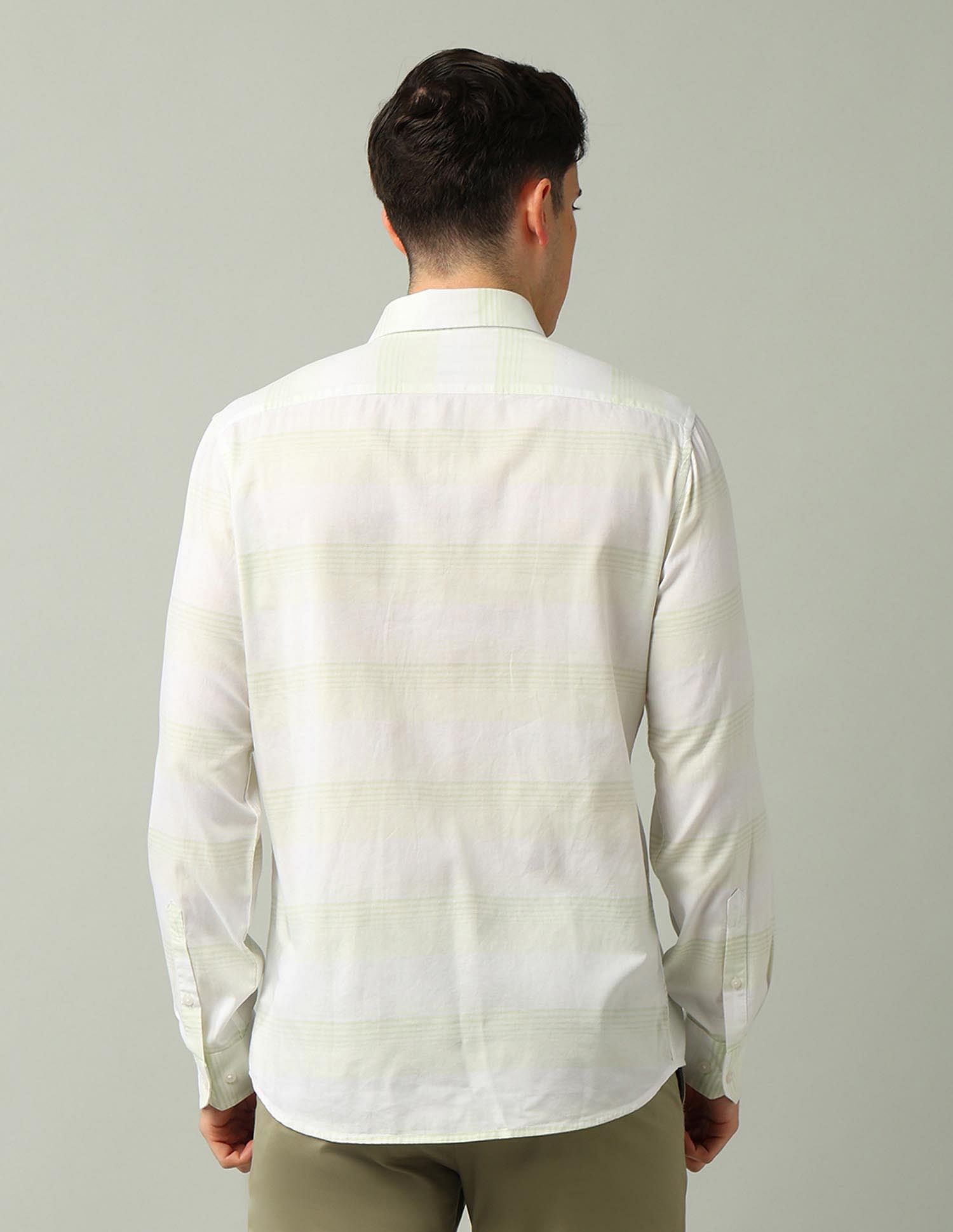 Arrow Sport Manhattan Slim Fit Horizontal Striped Shirt