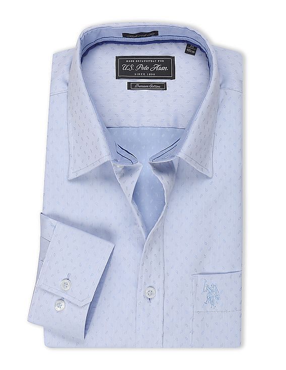 USPA Tailored Regular Fit Patterned Paisley Shirt