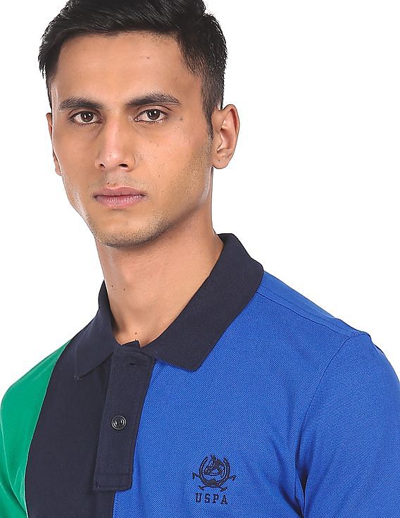 U.S. Polo Assn. Cotton Colour Block Polo Shirt