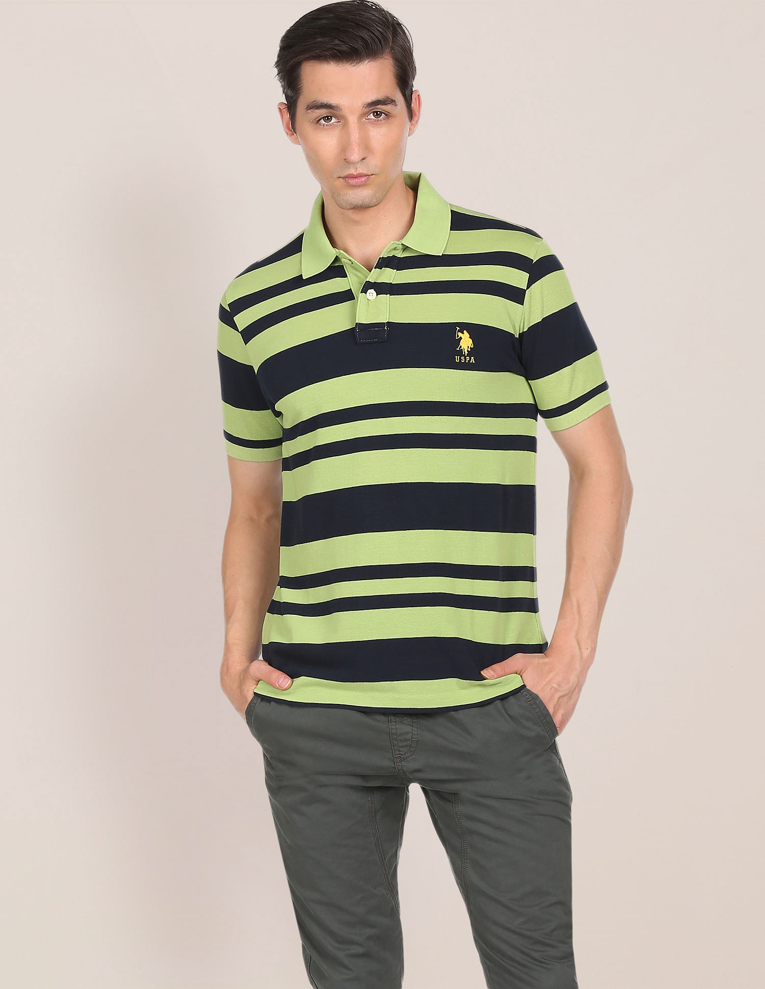 Buy U.S. Polo Assn. Ribbed Collar Cotton Polo Shirt - NNNOW.com