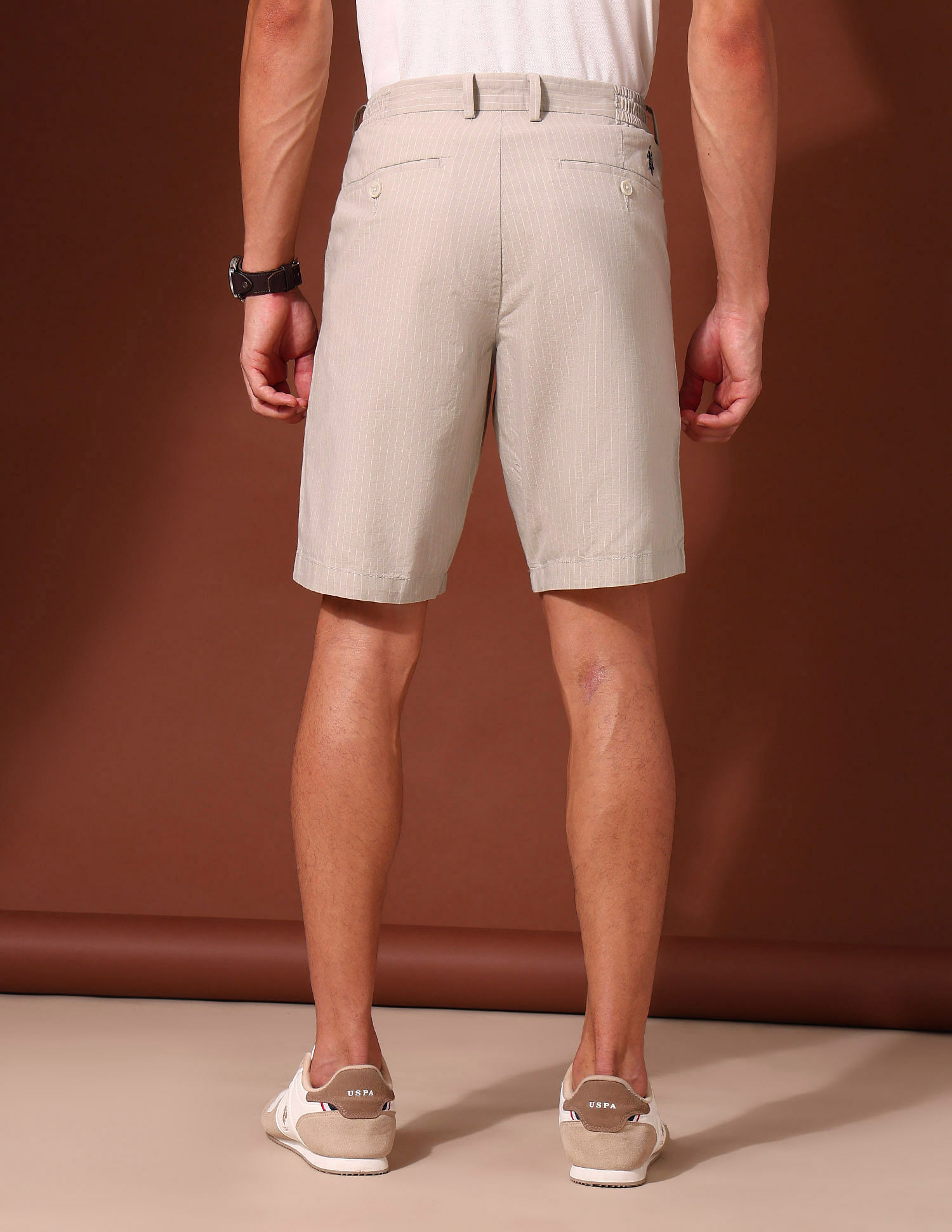 U.S. Polo Assn. Vertical Striped Slim Fit Chino Shorts