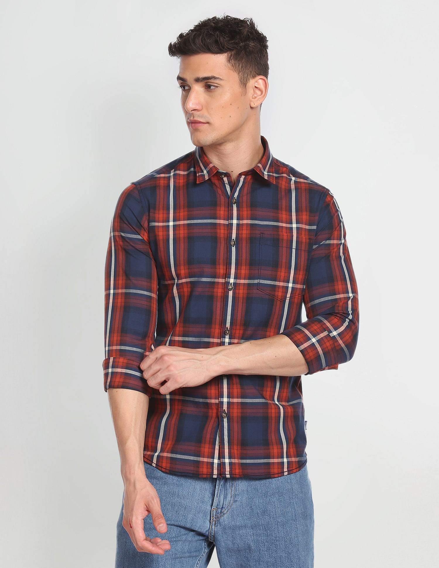 Flying Machine Tartan Check Twill Shirt