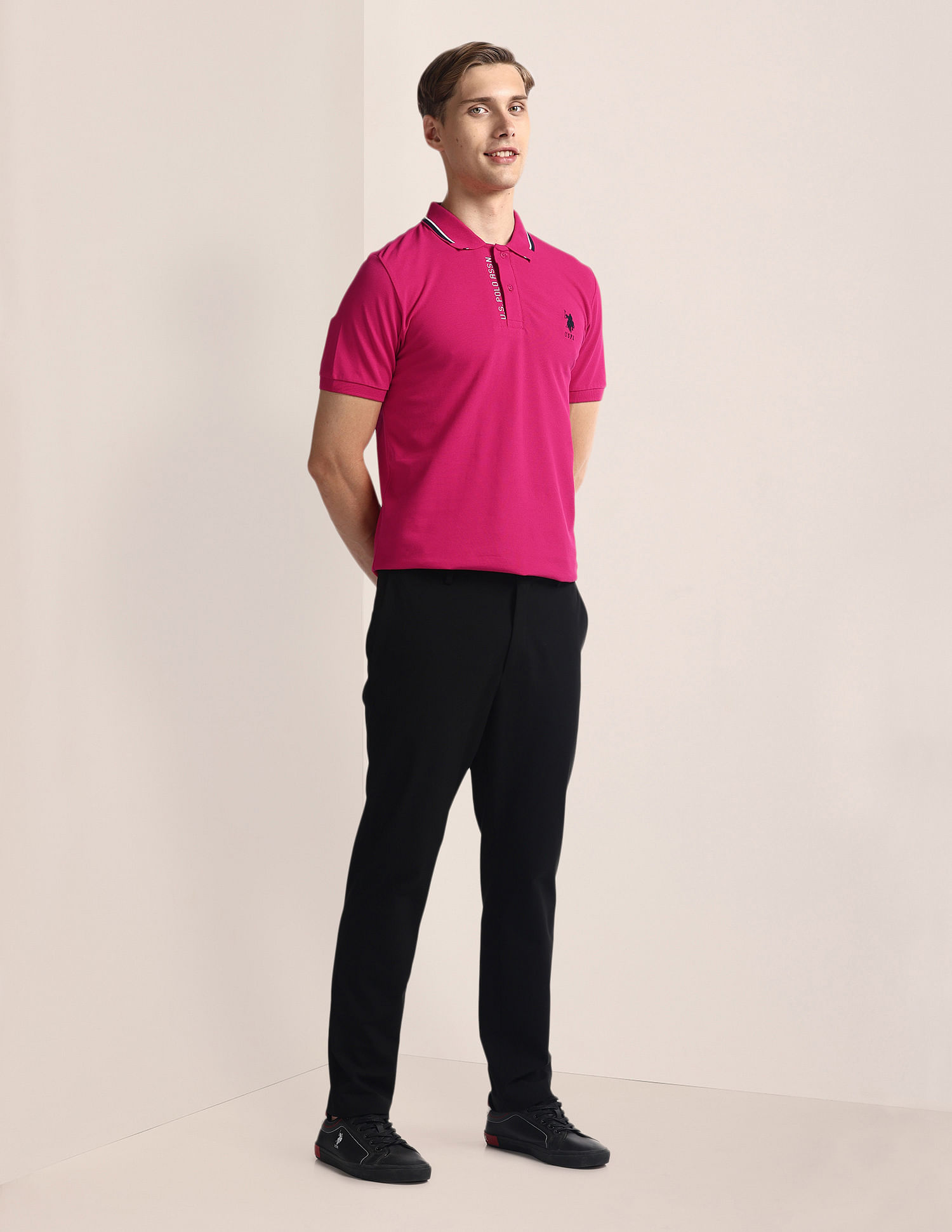 U.S. Polo Assn. Solid Slim Fit Polo Shirt