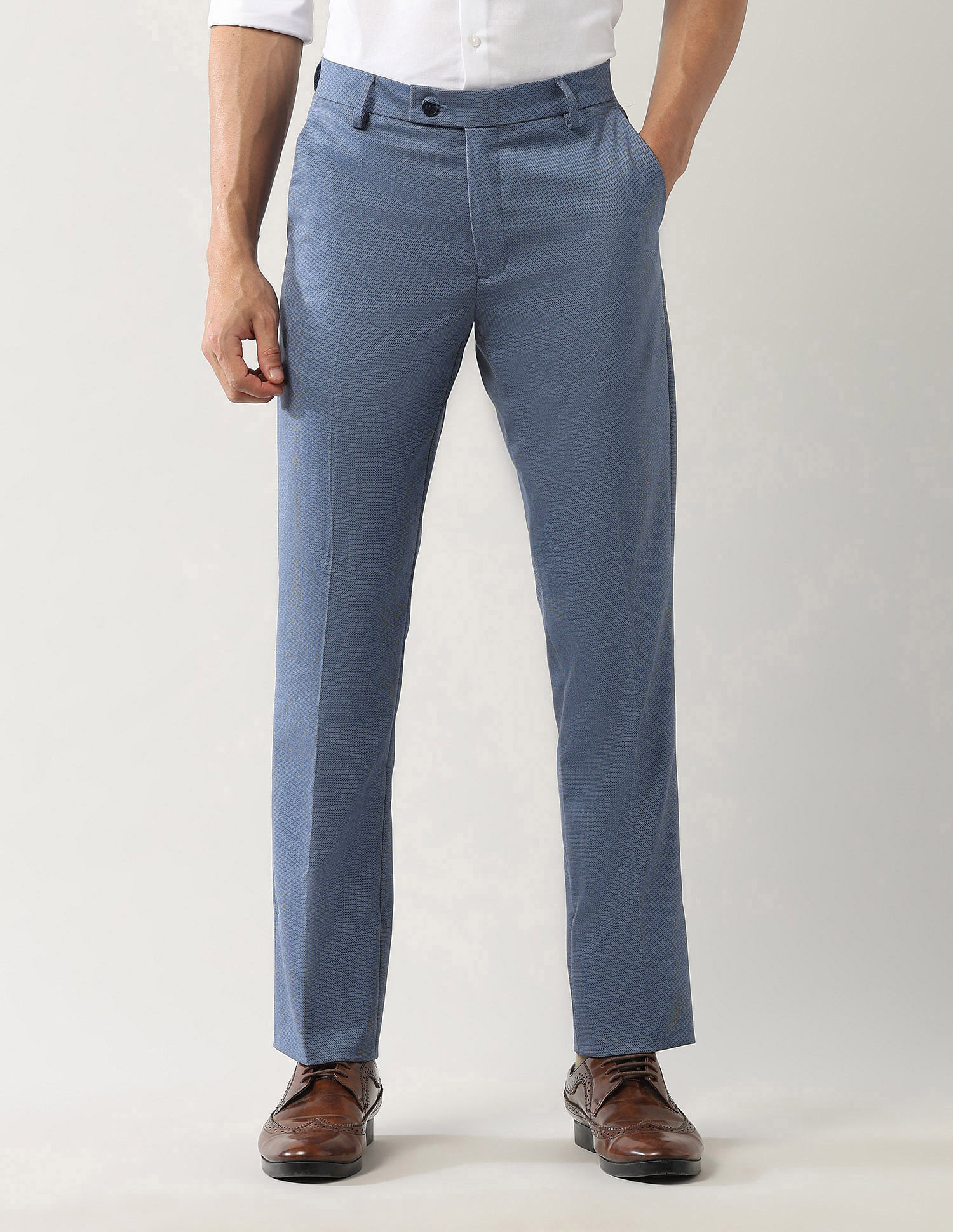 Arrow Mid Rise Smartflex Dobby Trousers