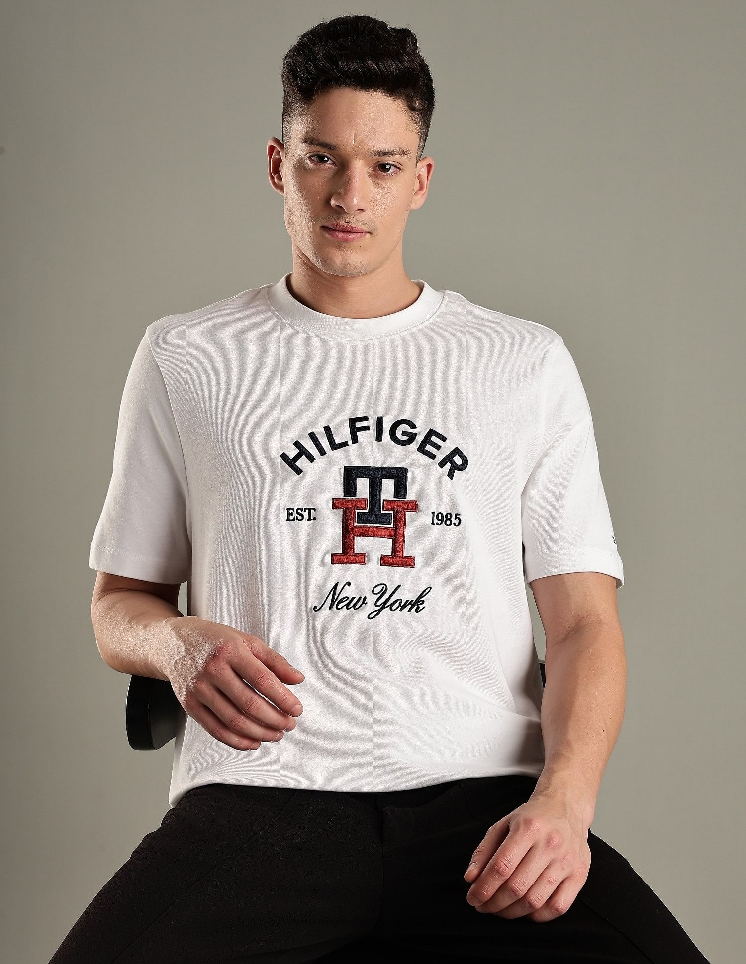 Tommy Hilfiger Embroidered Logo Regular-Fit Cotton T-Shirt