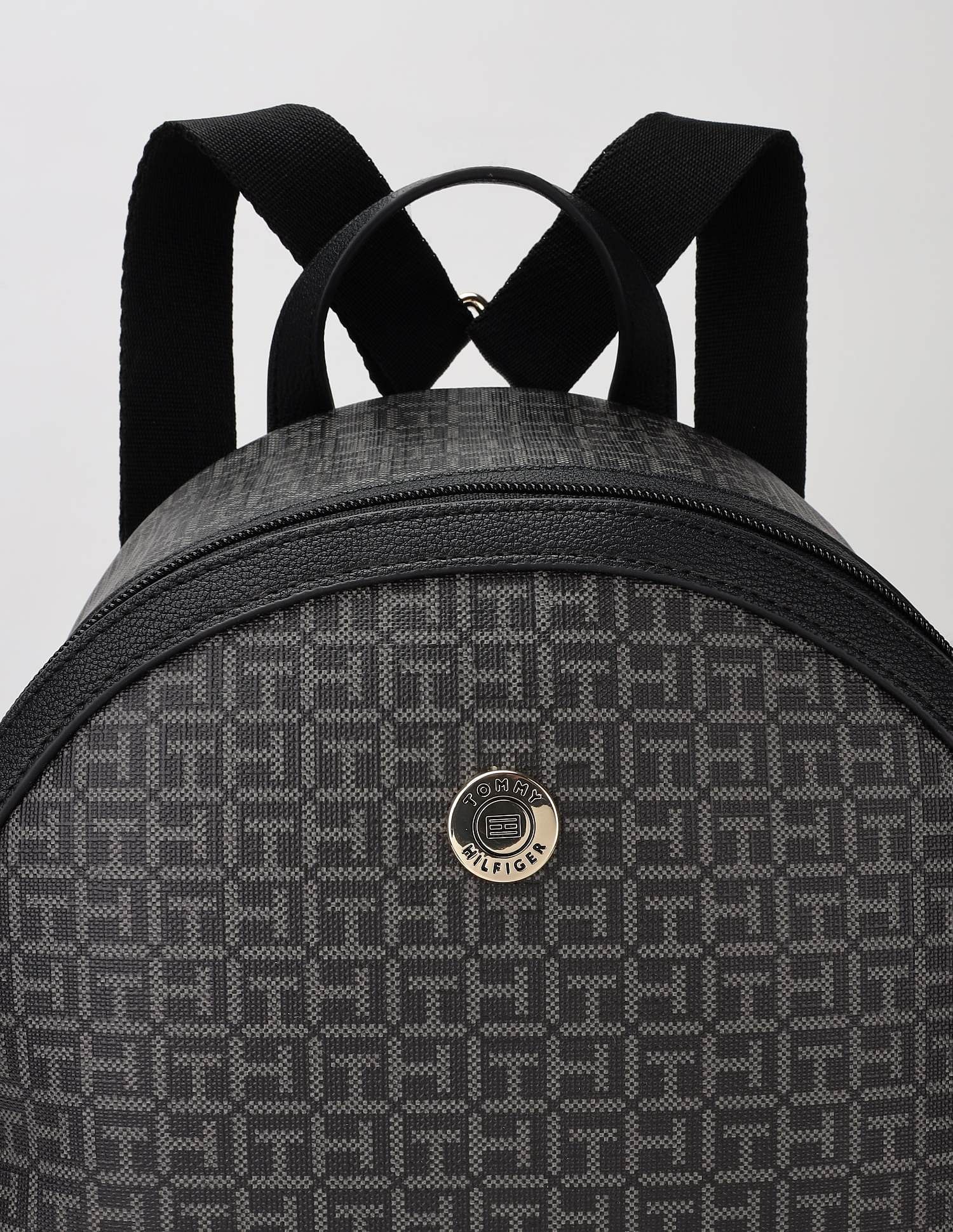Tommy Hilfiger Logo Black Pvc Backpack