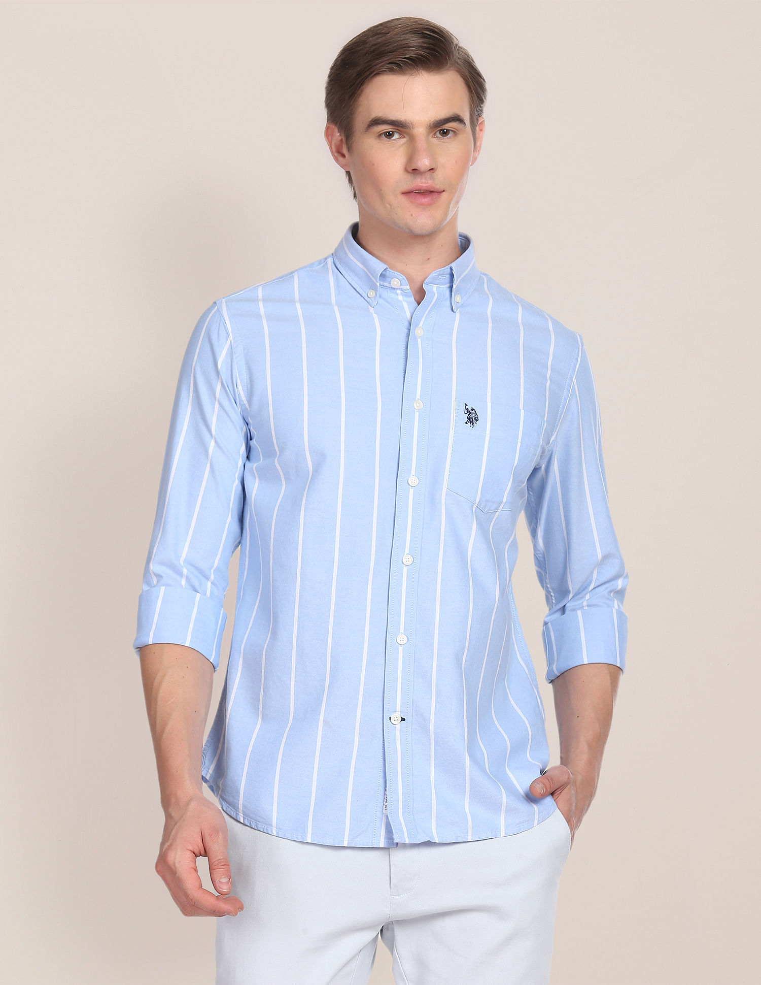 U.S. Polo Assn. Button Down Collar Vertical Stripe Shirt