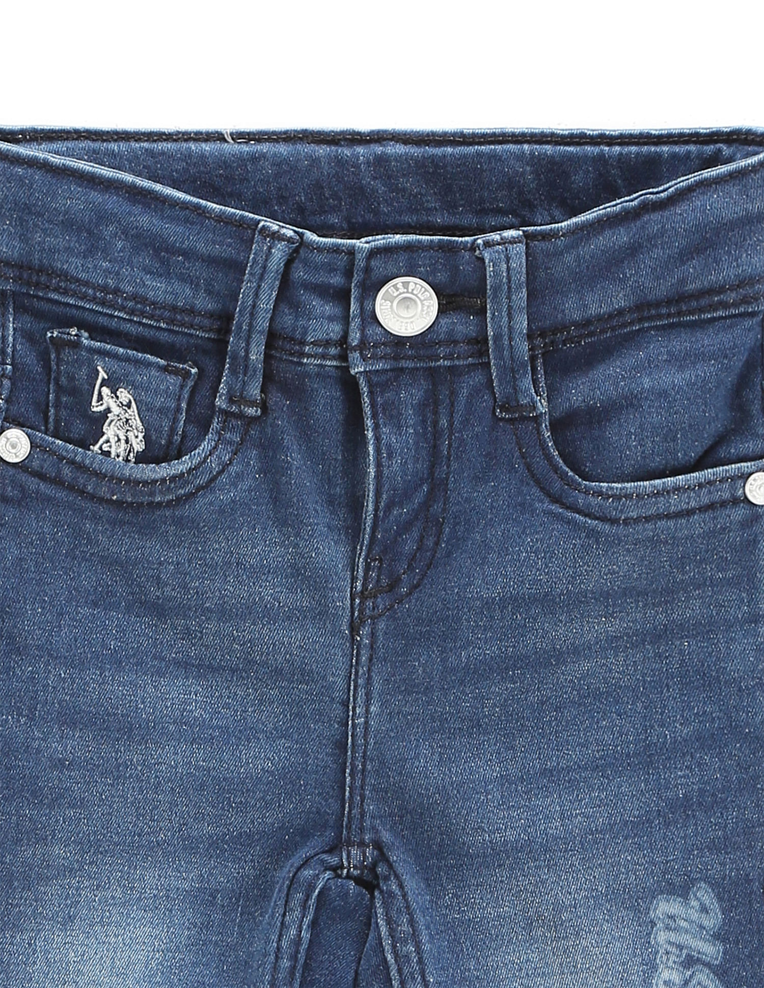 U.S. Polo Assn. Kids Girls Mid Rise Bootcut Jeans