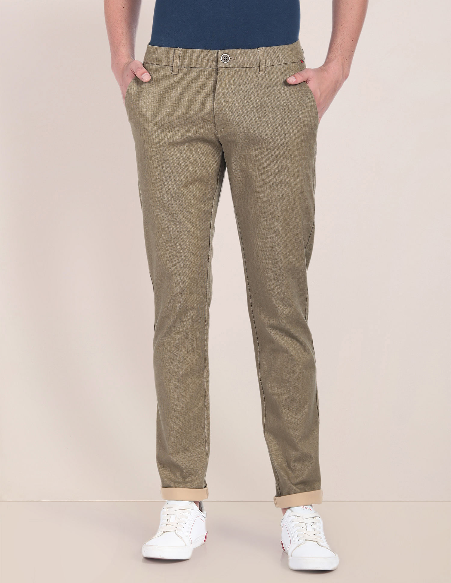 U.S. Polo Assn. Geometric Print Mid Rise Trousers