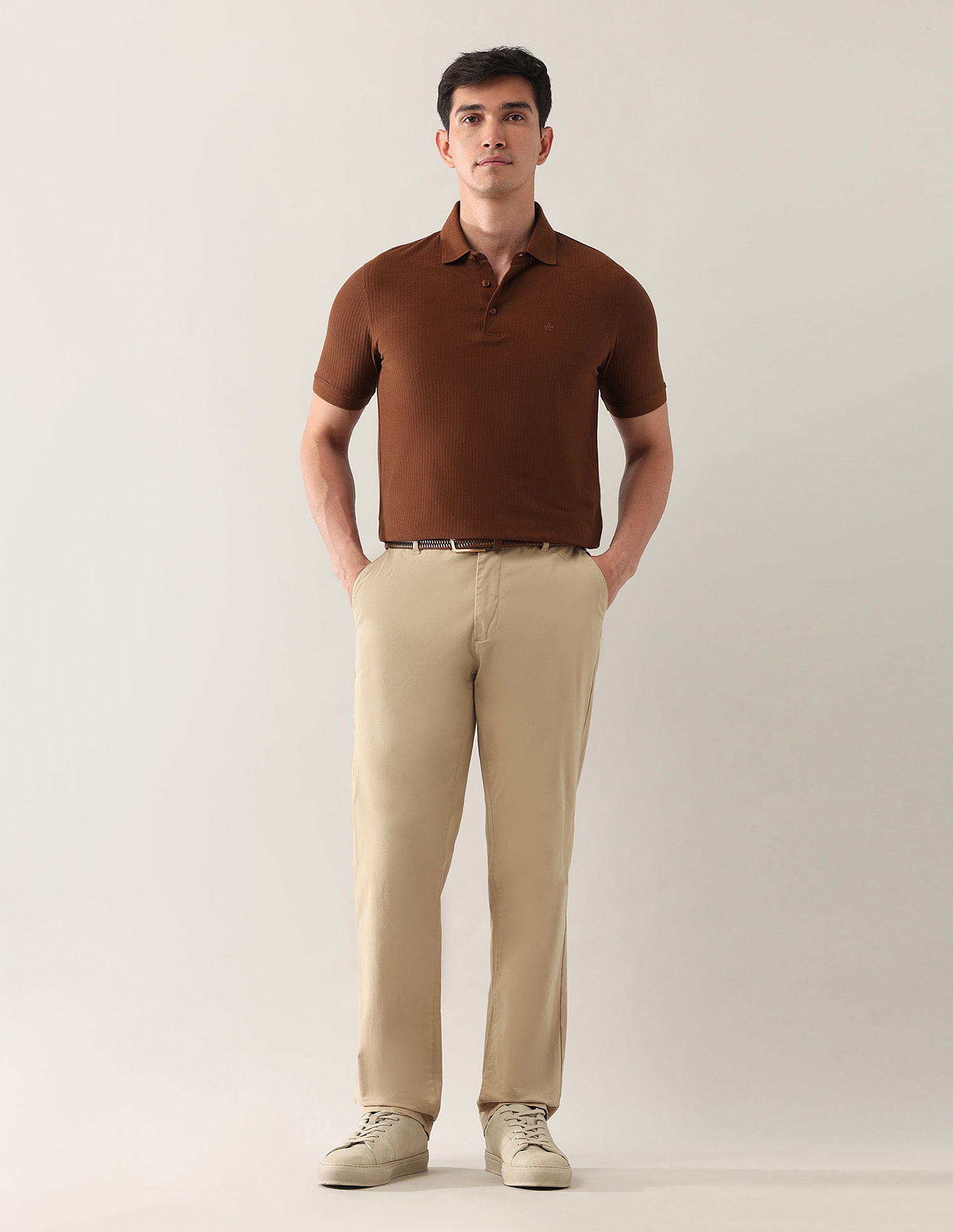 Arrow Pure Cotton Textured Polo Shirt