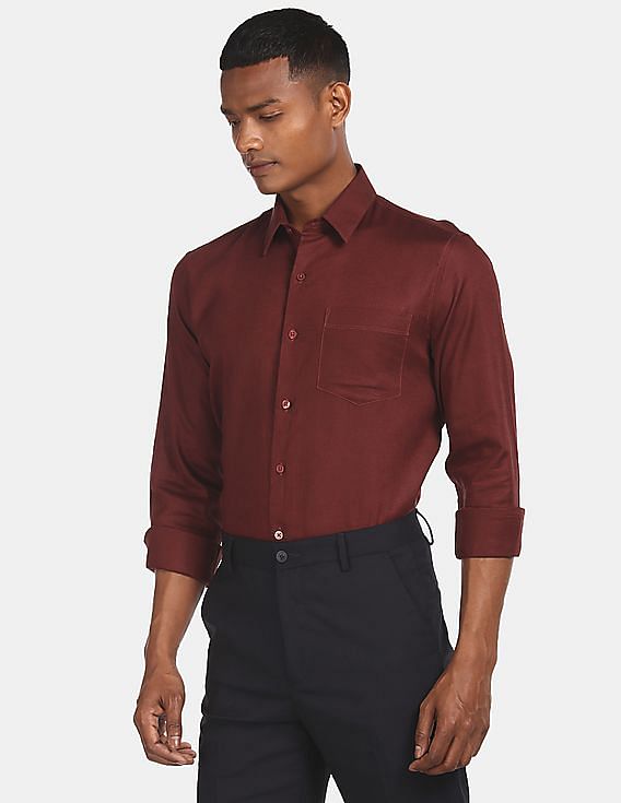 formal shirts for men maroon
