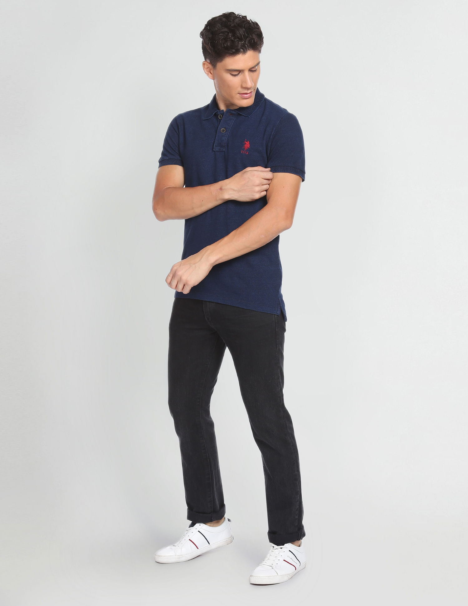 U.S. Polo Assn. Denim Co. Indigo Classic Pique Polo Shirt