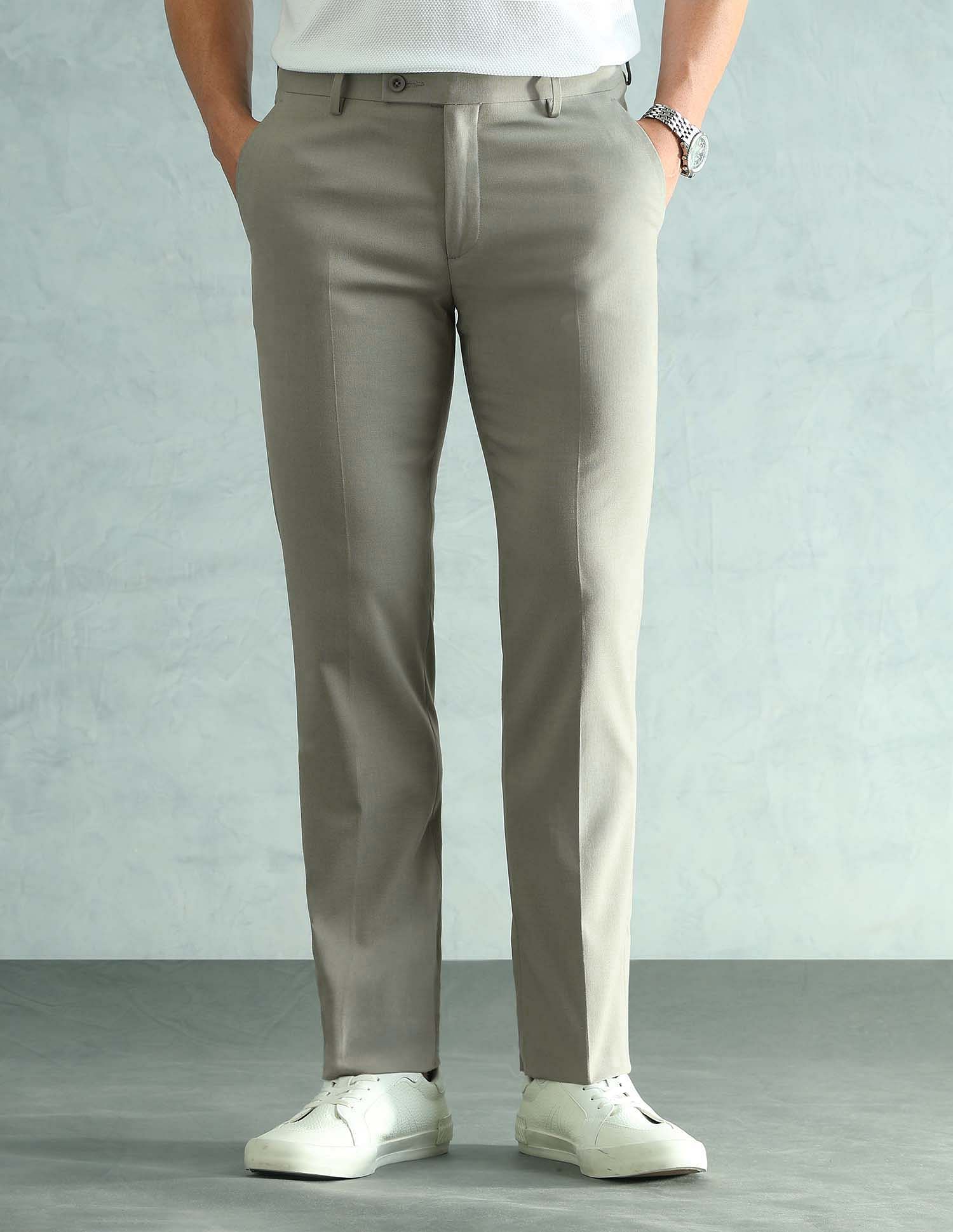 Arrow Solid Slim Fit Formal Trousers