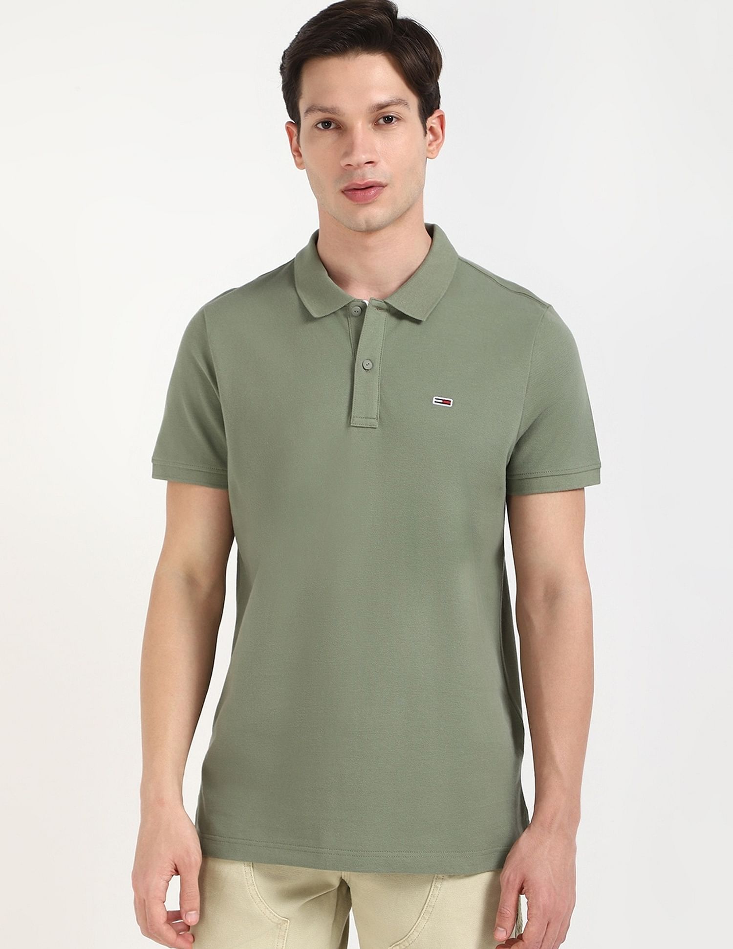 Tommy Hilfiger Solid Slim-Fit Cotton Polo Shirt
