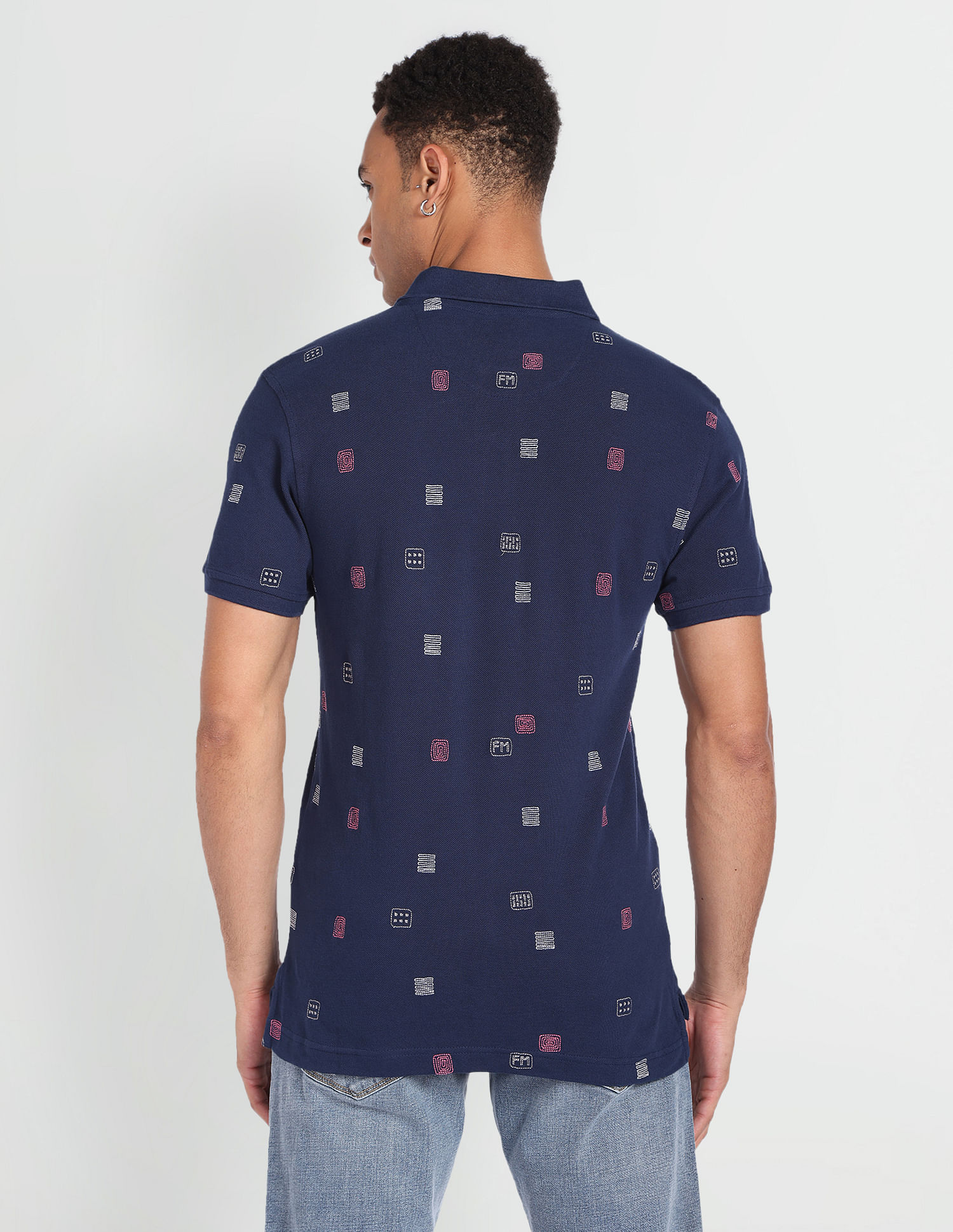 Flying Machine Embroidered Cotton Polo Shirt
