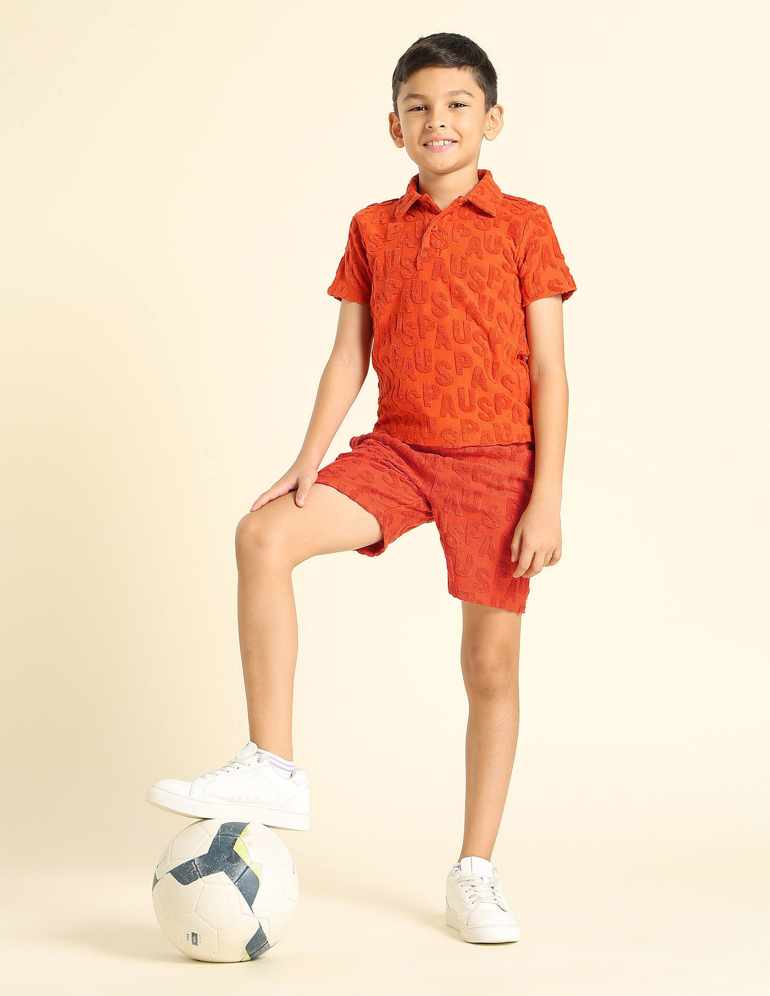U.S. Polo Assn. Kids Boys Brand Appliqued Regular Fit Shorts
