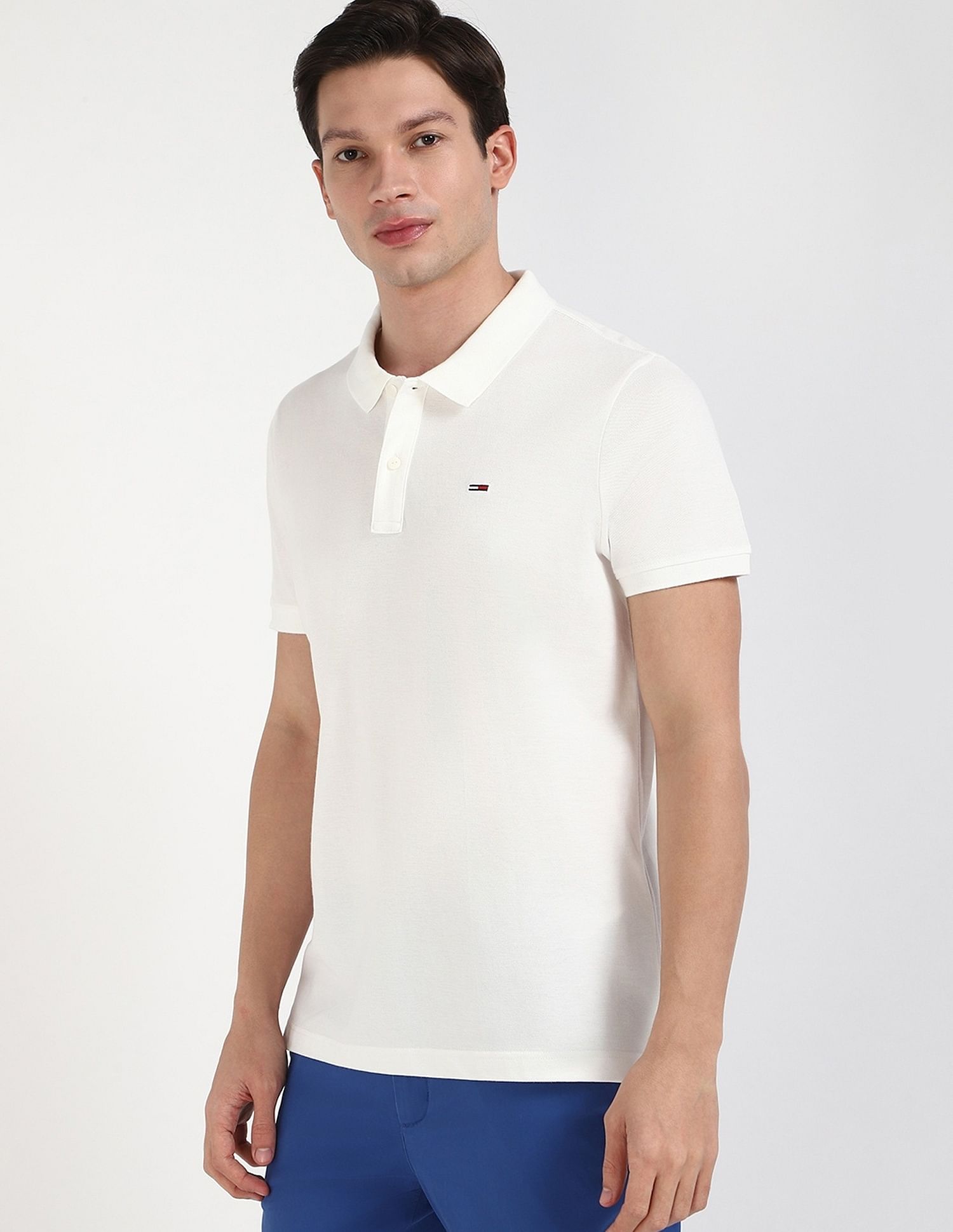 Tommy Hilfiger Solid Slim-Fit Cotton Polo Shirt