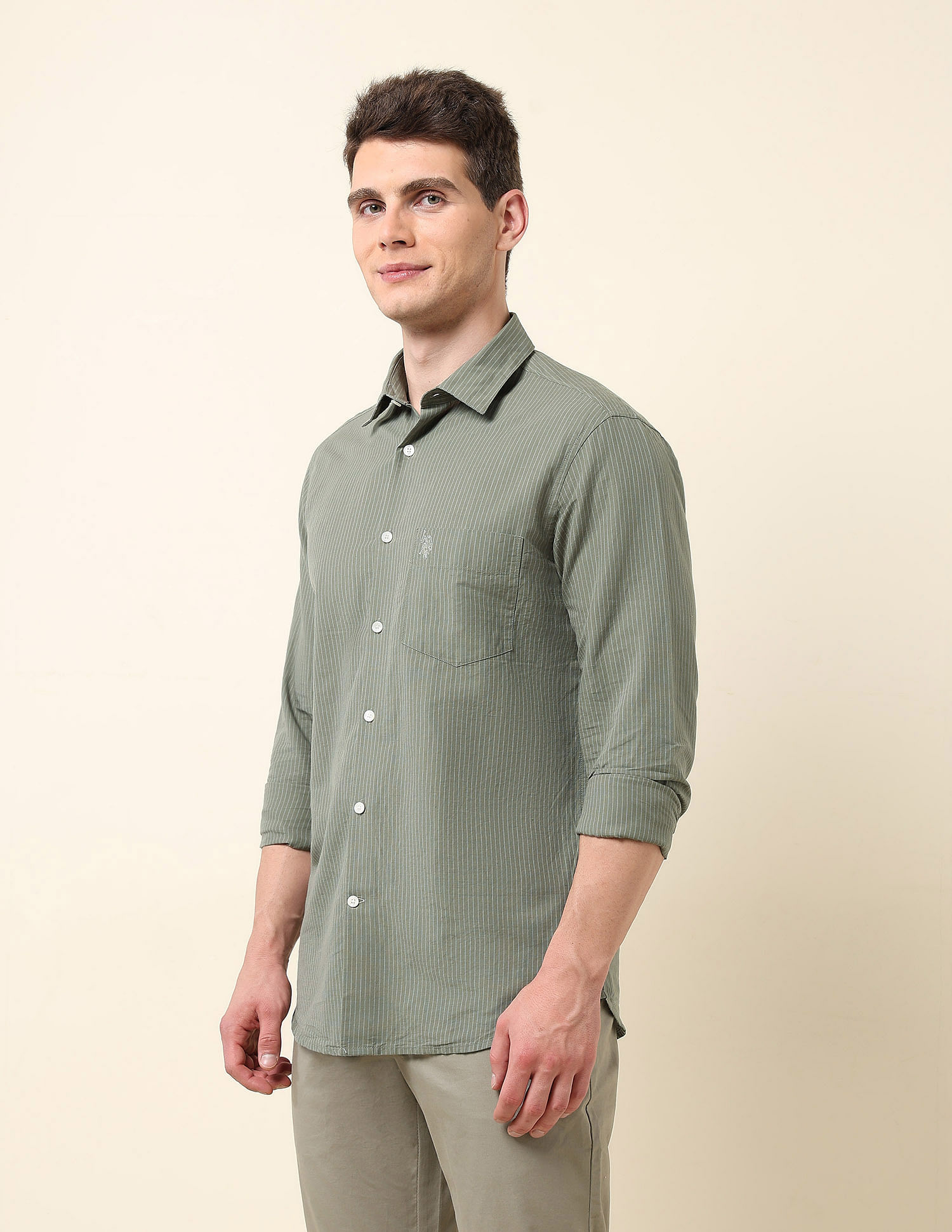 U.S. Polo Assn. Pinstriped Tailored Fit Shirt