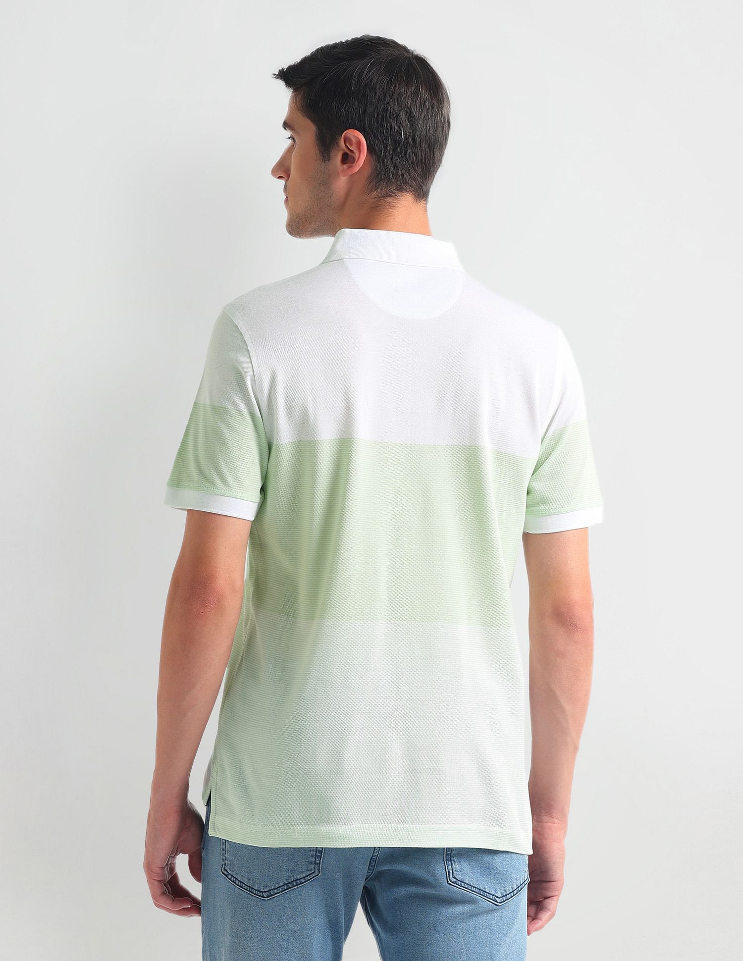 Arrow Sports Colour Block Cotton Polo Shirt