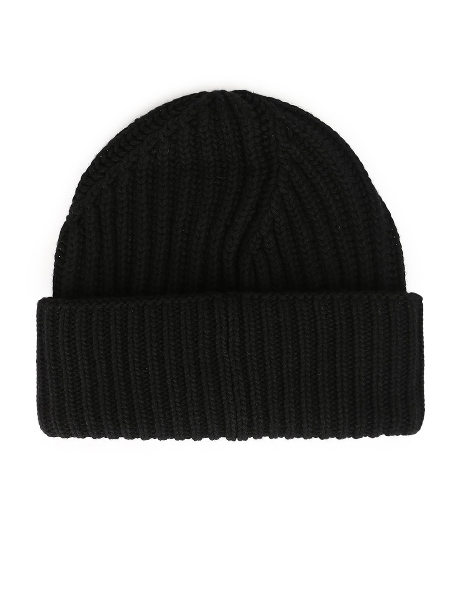 Calvin Klein Men Black Elevated Wool Beanie Cap