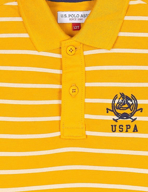 U.S. Polo Assn. Kids Boys Horizontal Stripe Cotton Polo Shirt