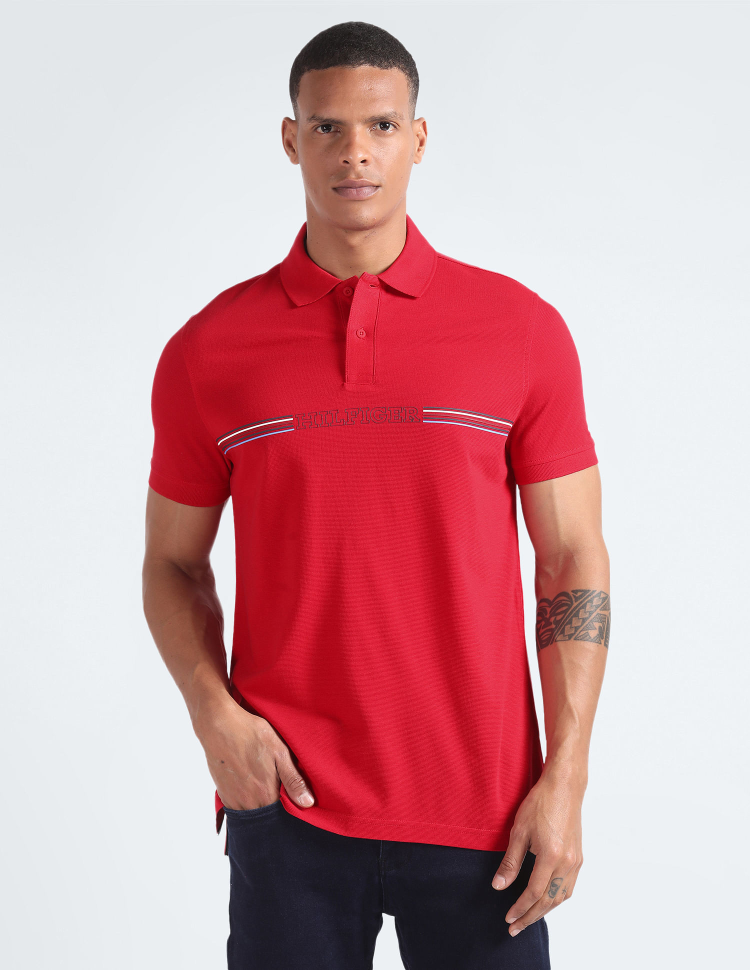 Tommy Hilfiger Stripe Chest Regular Polo Shirt