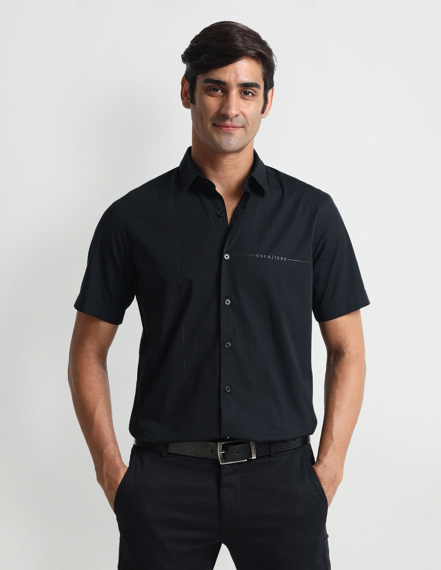 U.S. Polo Assn. Denim Co. Brand Print Slim Fit Shirt