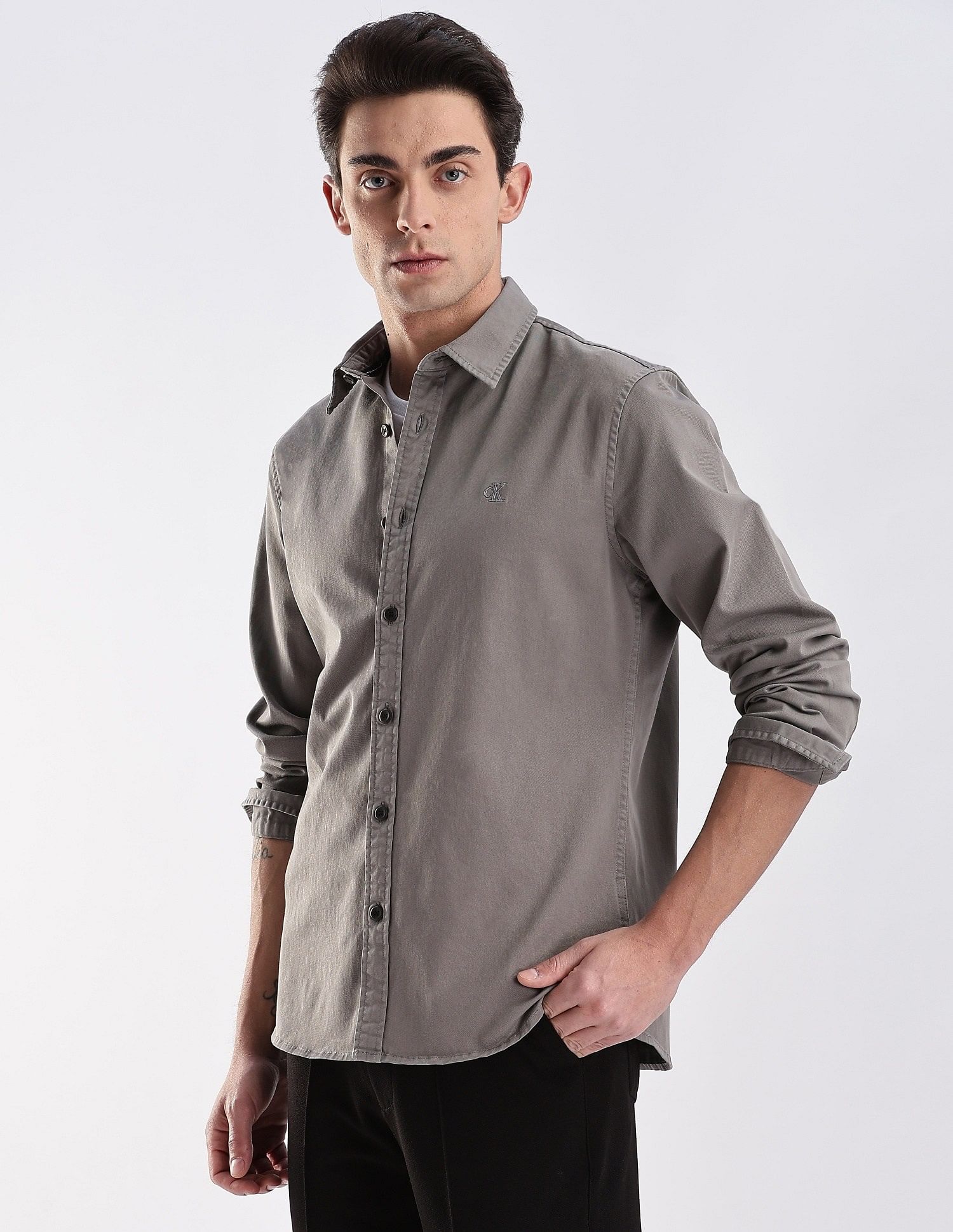 Calvin Klein Jeans Logo Regular Fit Denim Woven Shirt