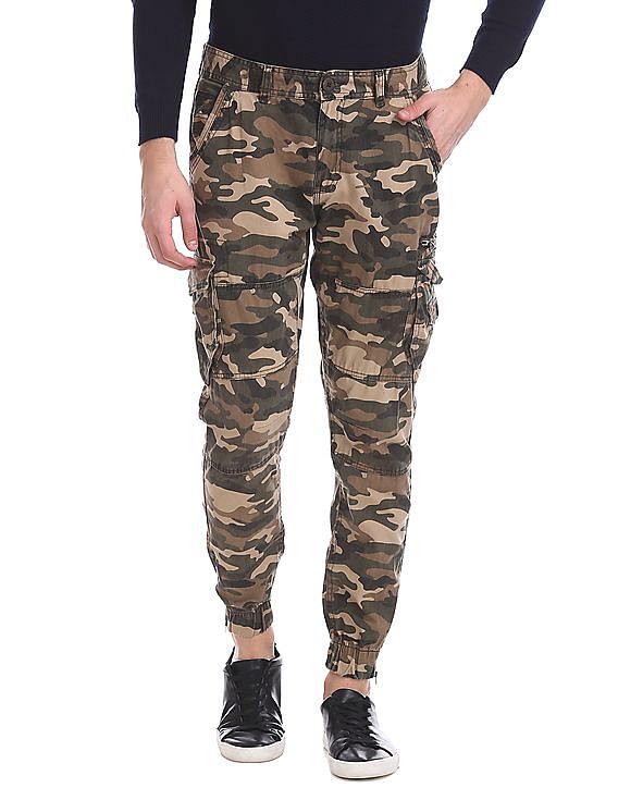 Buy Waiverson Army Print Dori Style Relaxed Fit Zipper Cargo Pants online   Looksgudin