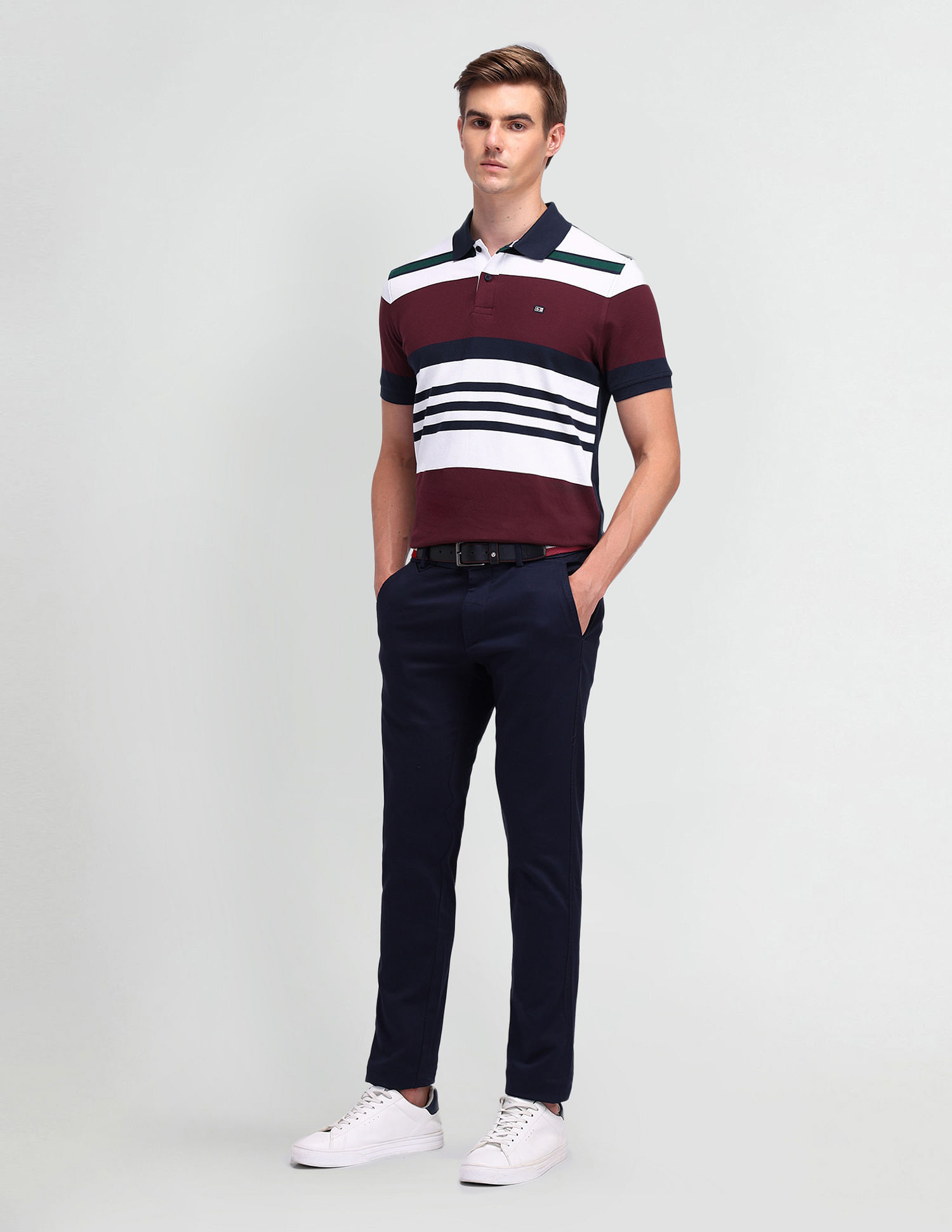 Arrow Sport Horizontal Striped Regular Polo Shirt