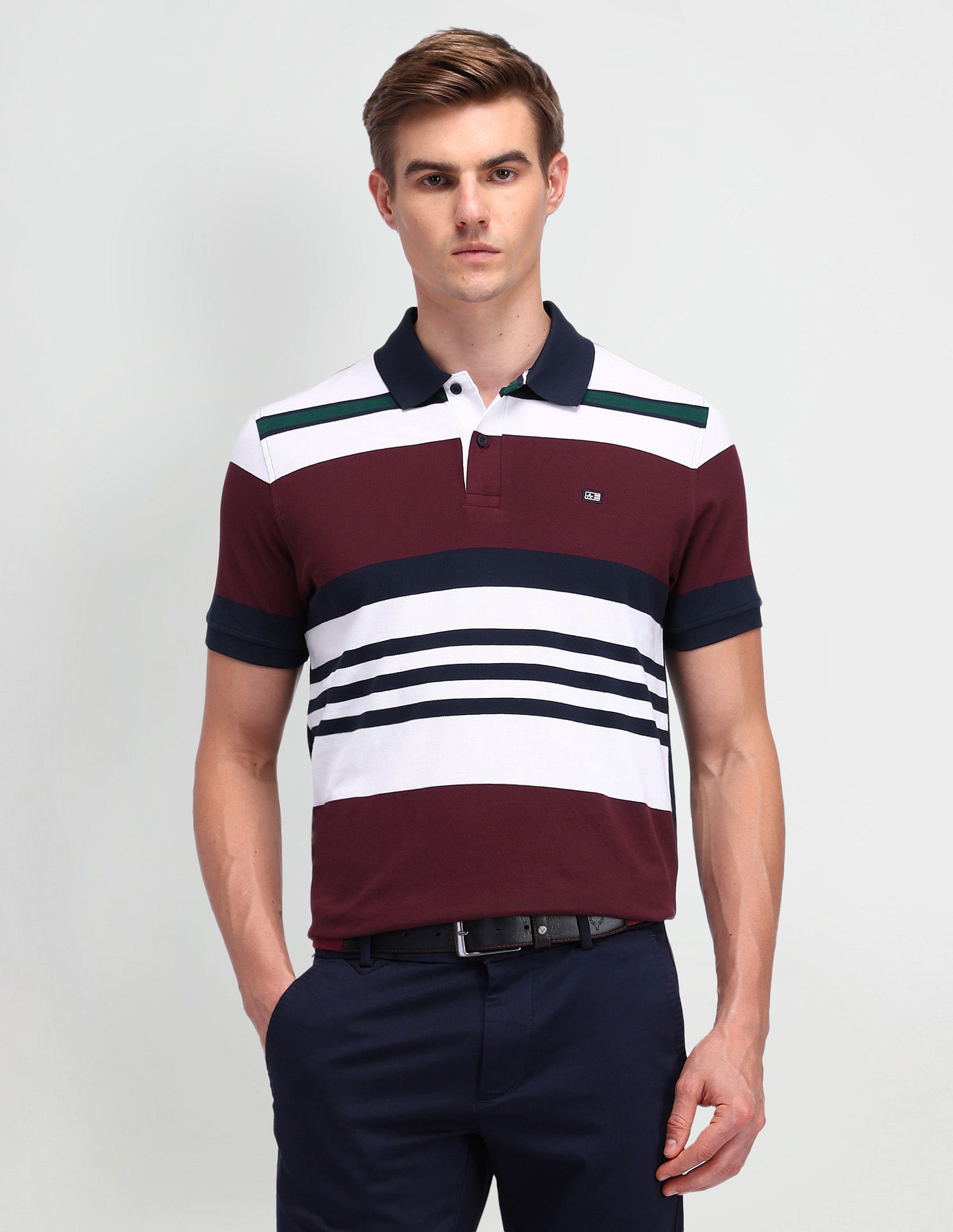 Arrow Sport Horizontal Striped Regular Polo Shirt