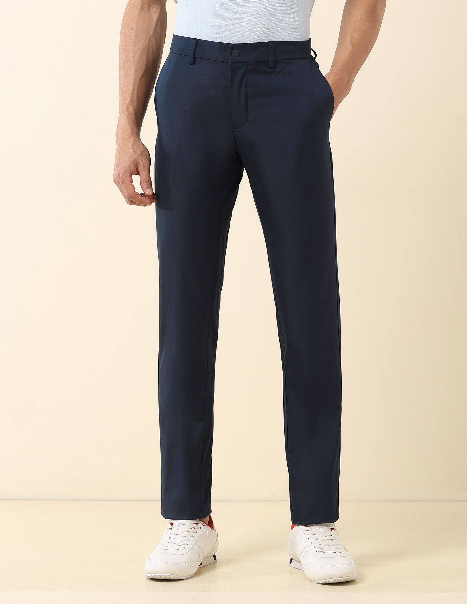 U.S. Polo Assn. Solid Denver Slim Fit Trousers