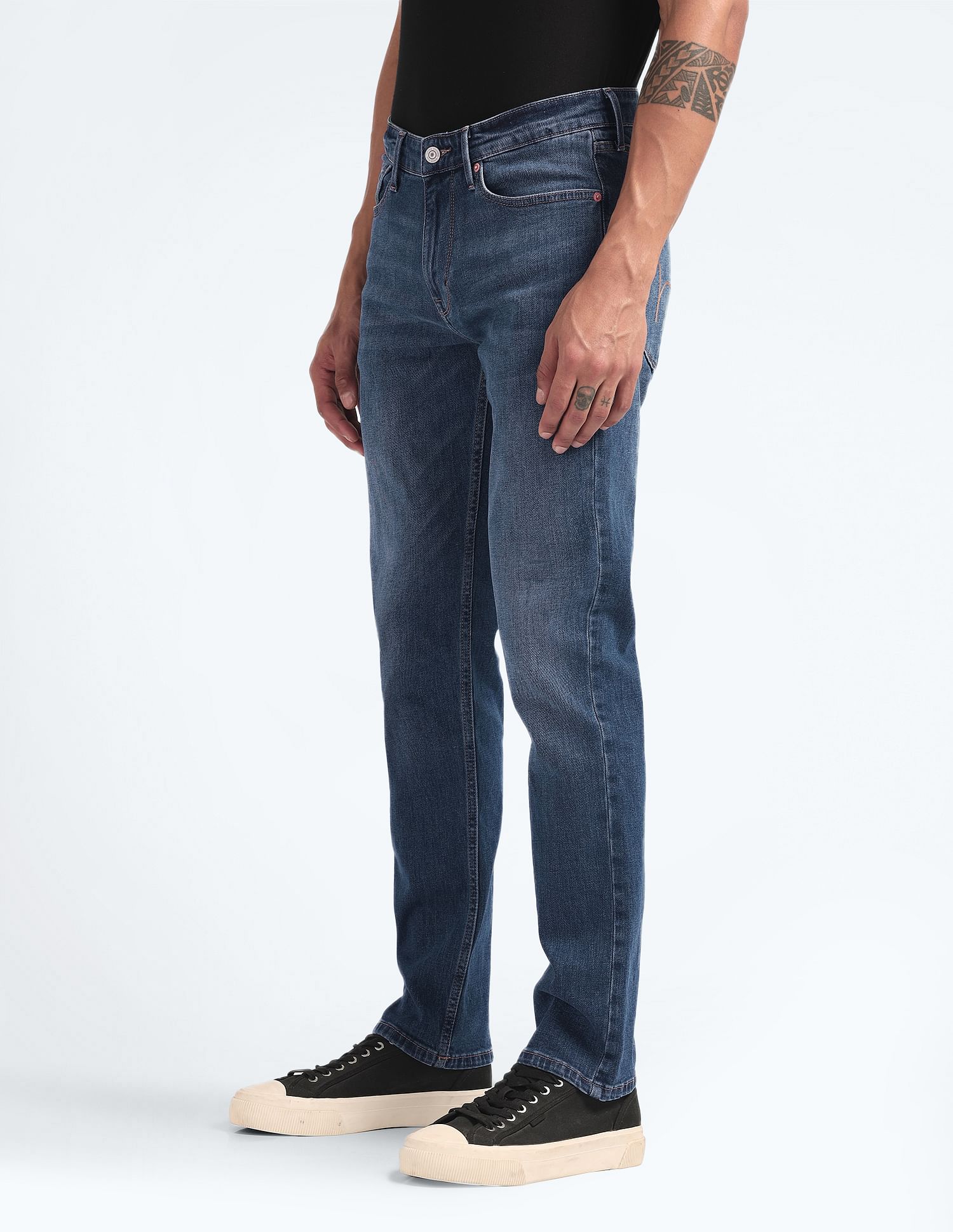 Flying Machine Freddie Slim Straight Fit Stone Wash Jeans