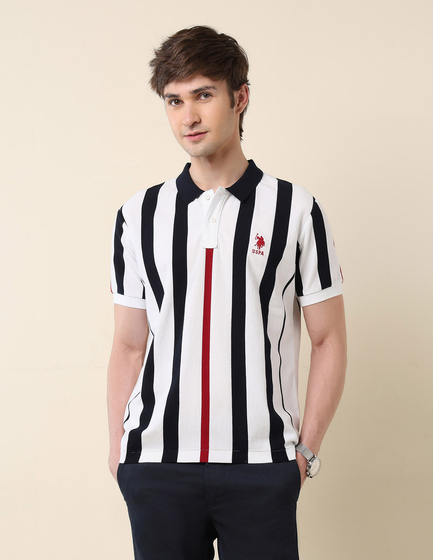 U.S. Polo Assn. Vertical Striped Classic Polo Shirt