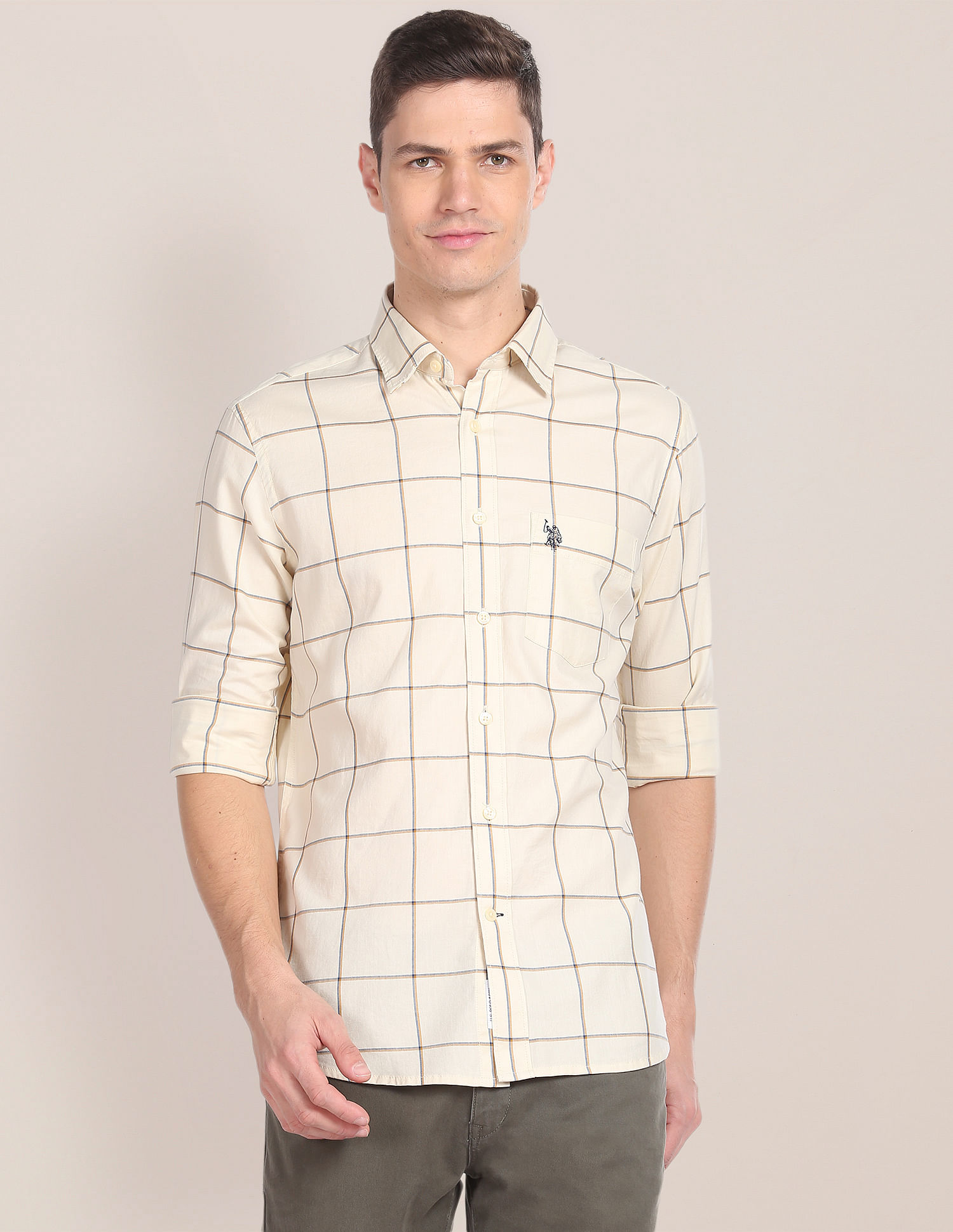 U.S. Polo Assn. Cotton Twill Windowpane Shirt