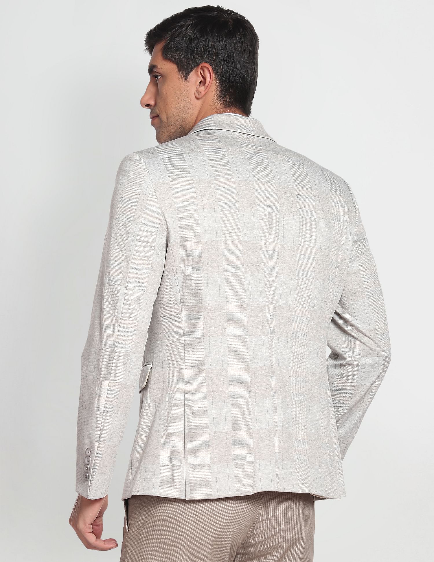 Arrow Glen Check Slim Fit Knit Blazer
