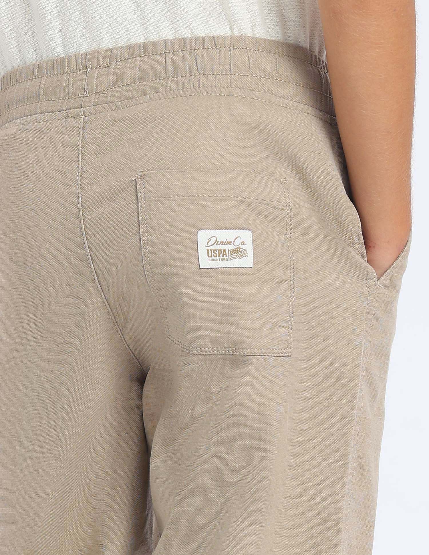 U.S. Polo Assn. Kids Boys Solid Relaxed Fit Trousers