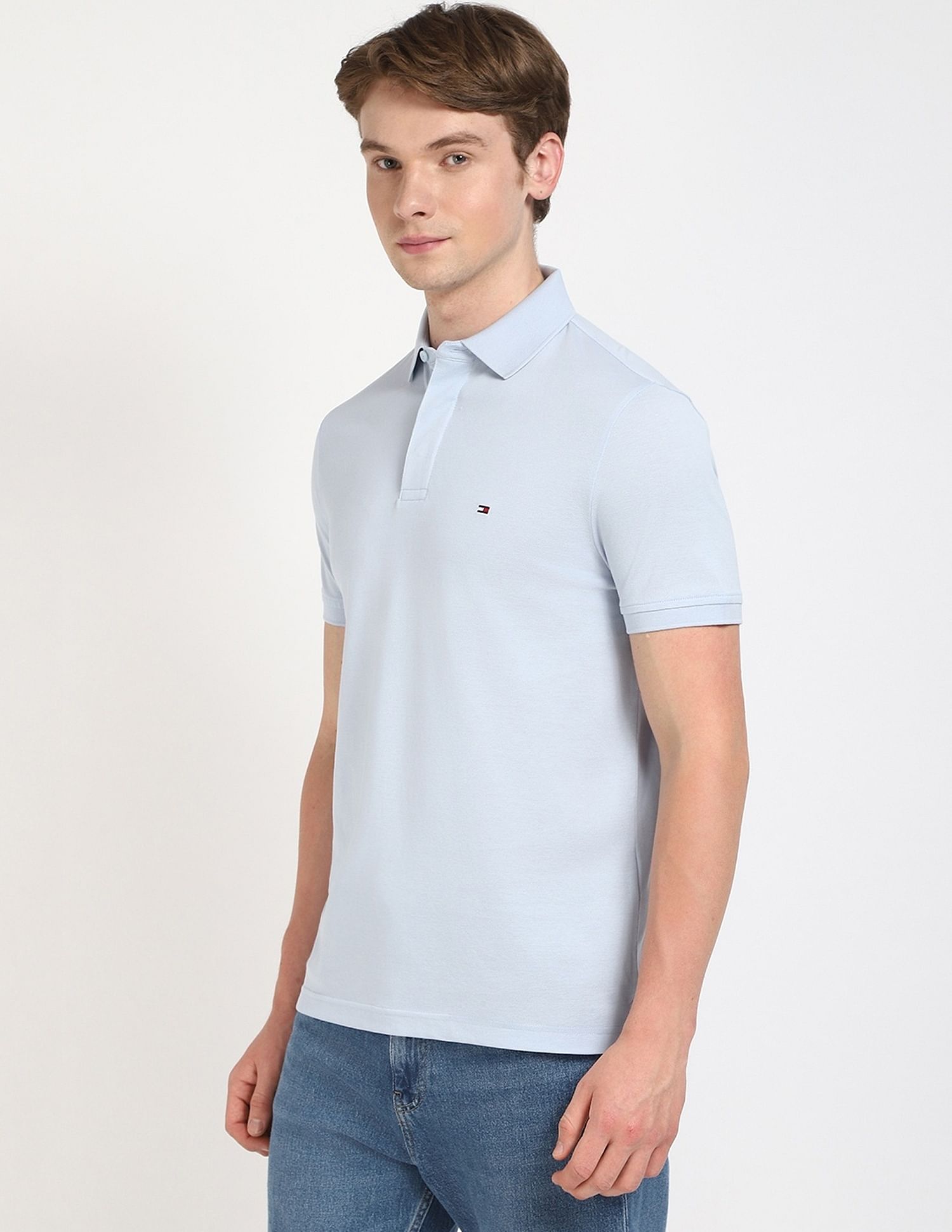 Tommy Hilfiger Solid Regular-Fit Cotton Polo Shirt