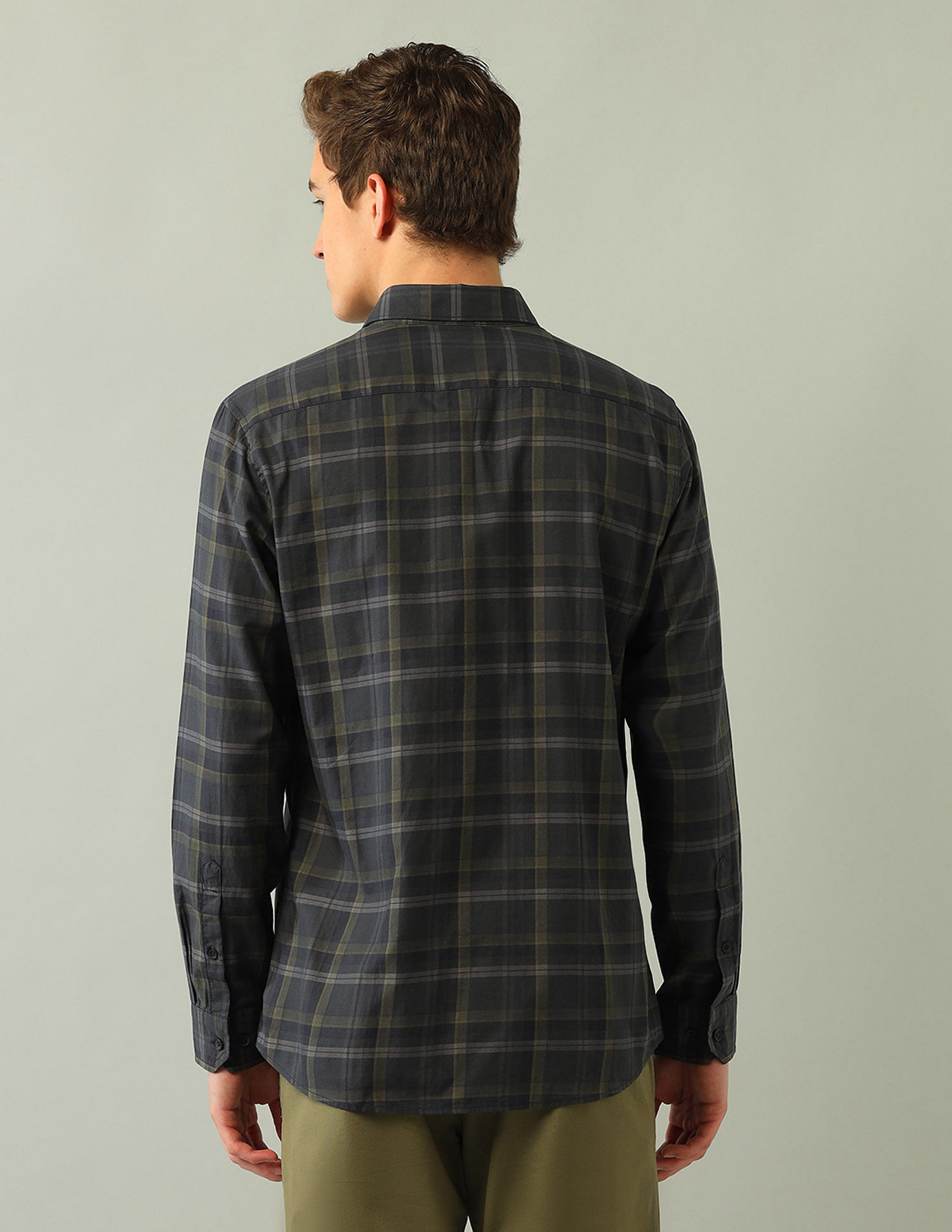 Arrow Sport Grid Tattersall Checked Regular Fit Shirt