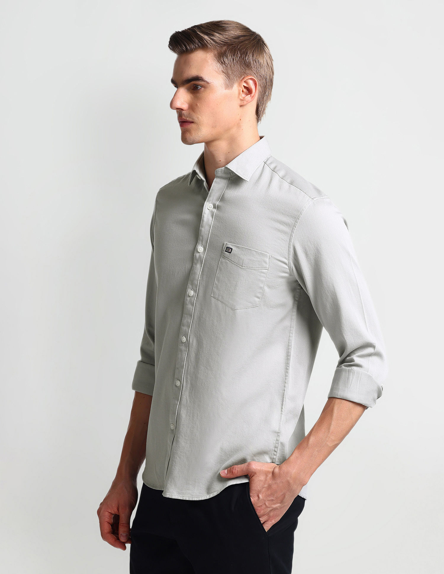 Arrow Sports Solid Dobby Shirt